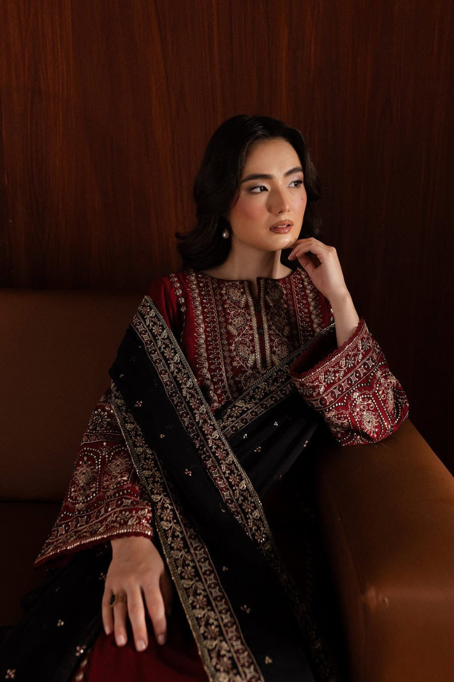 Laal pari embroidered 3 pc