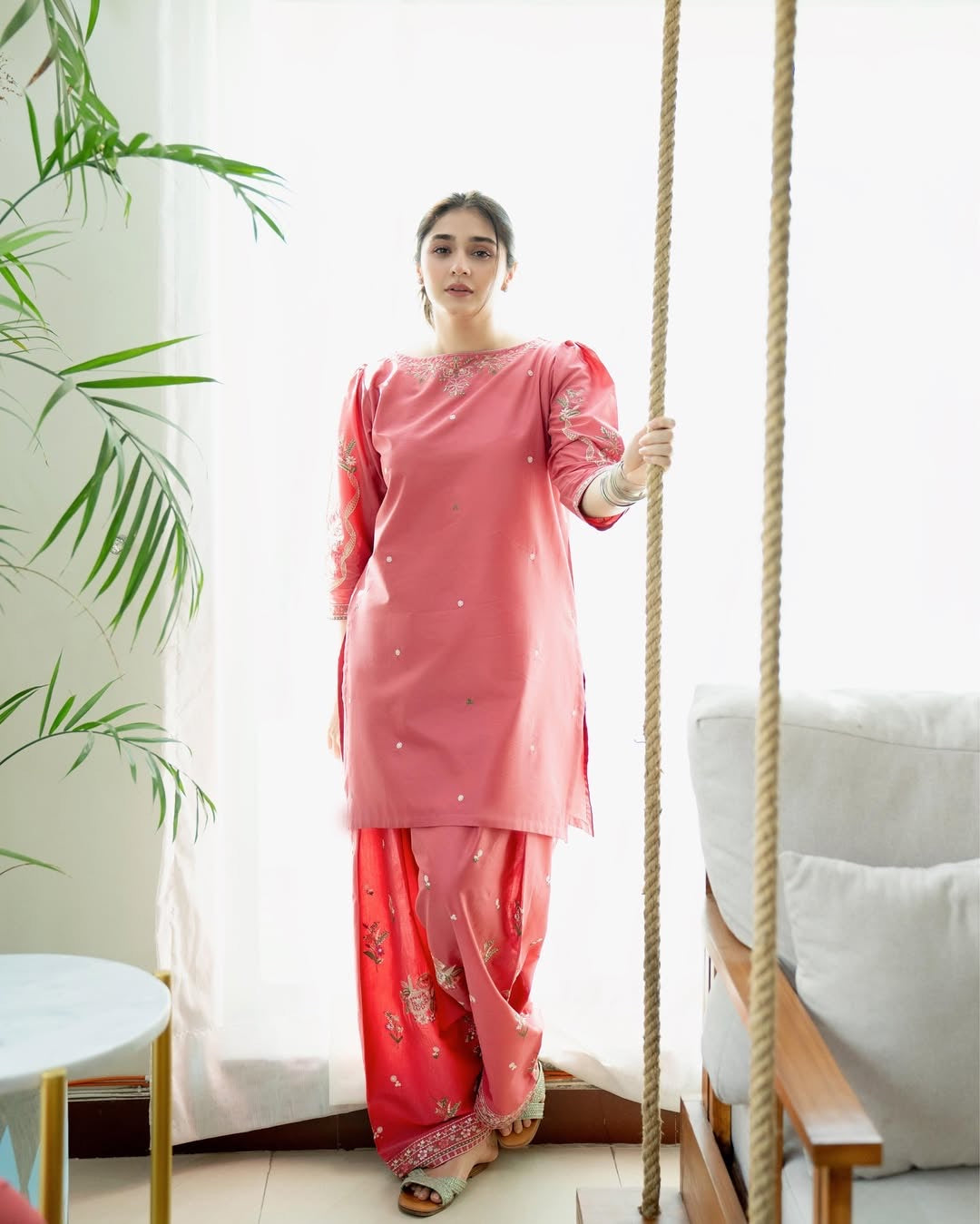 Nisho embroidered Farshi set