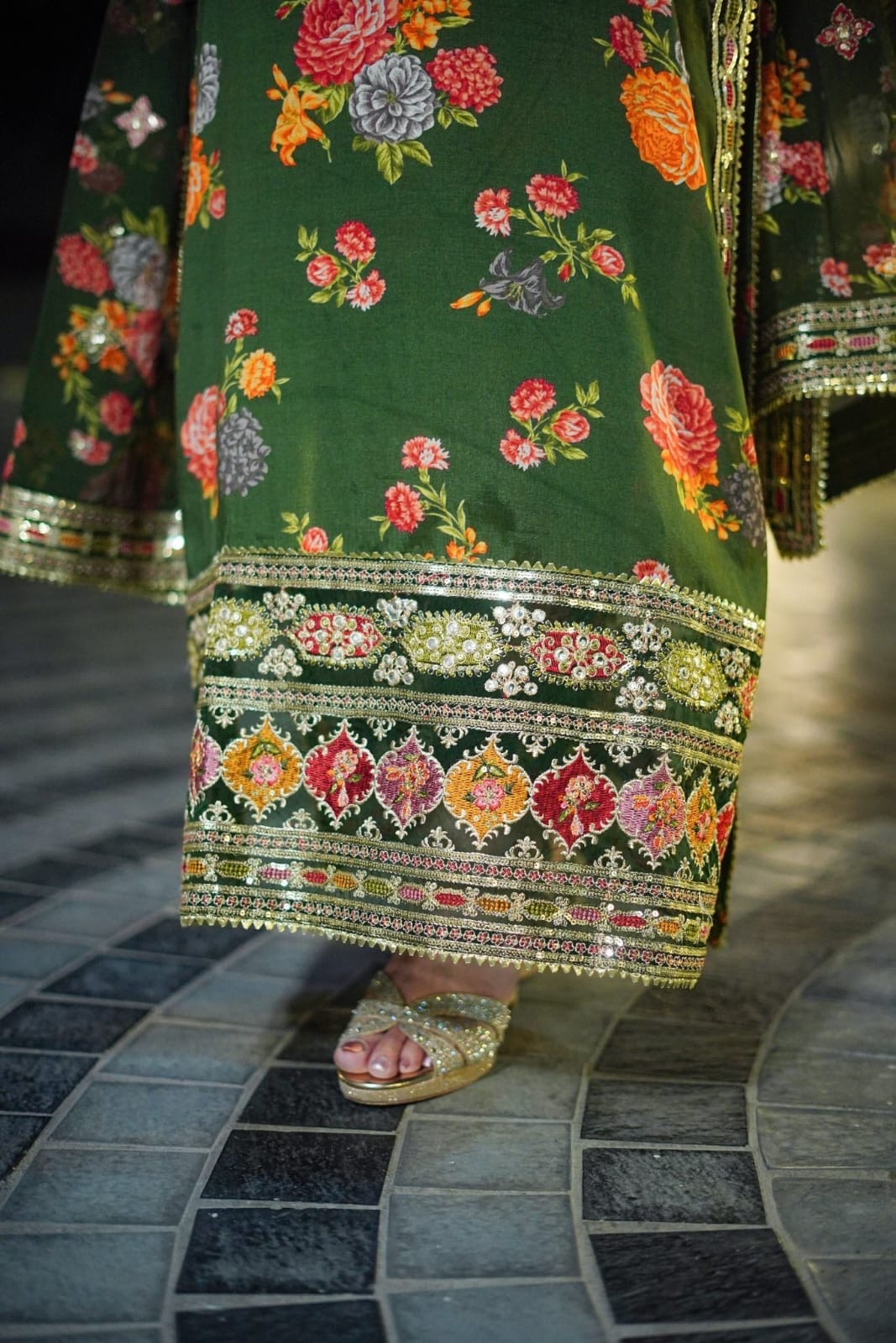 Roshni embroidered 3PC  green