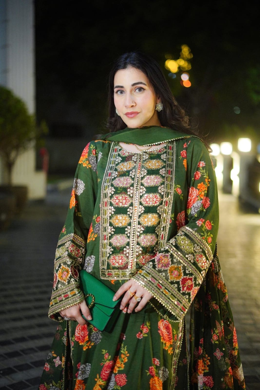 Roshni embroidered 3PC  green