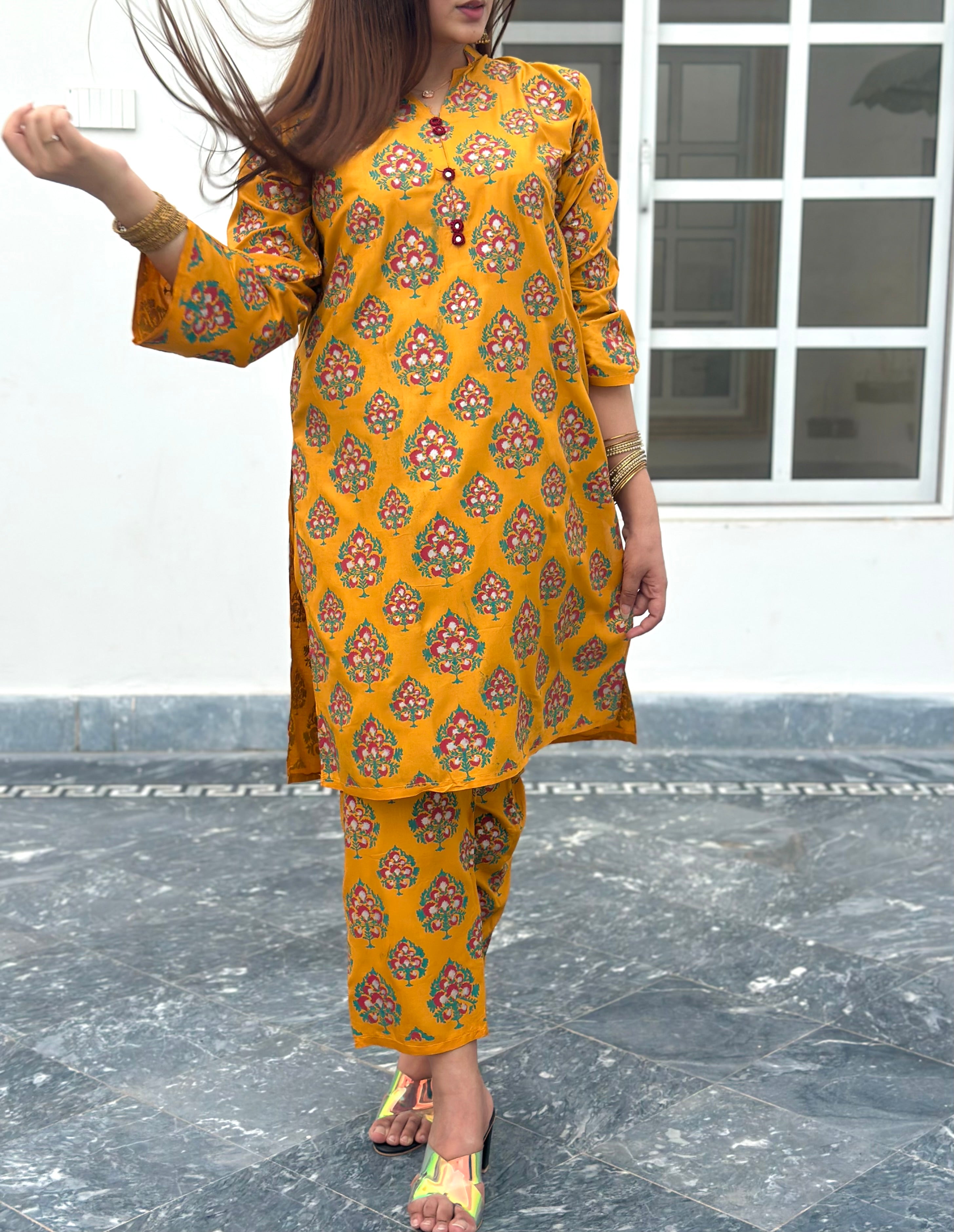 Eid rang keyseria 2 piece mustard