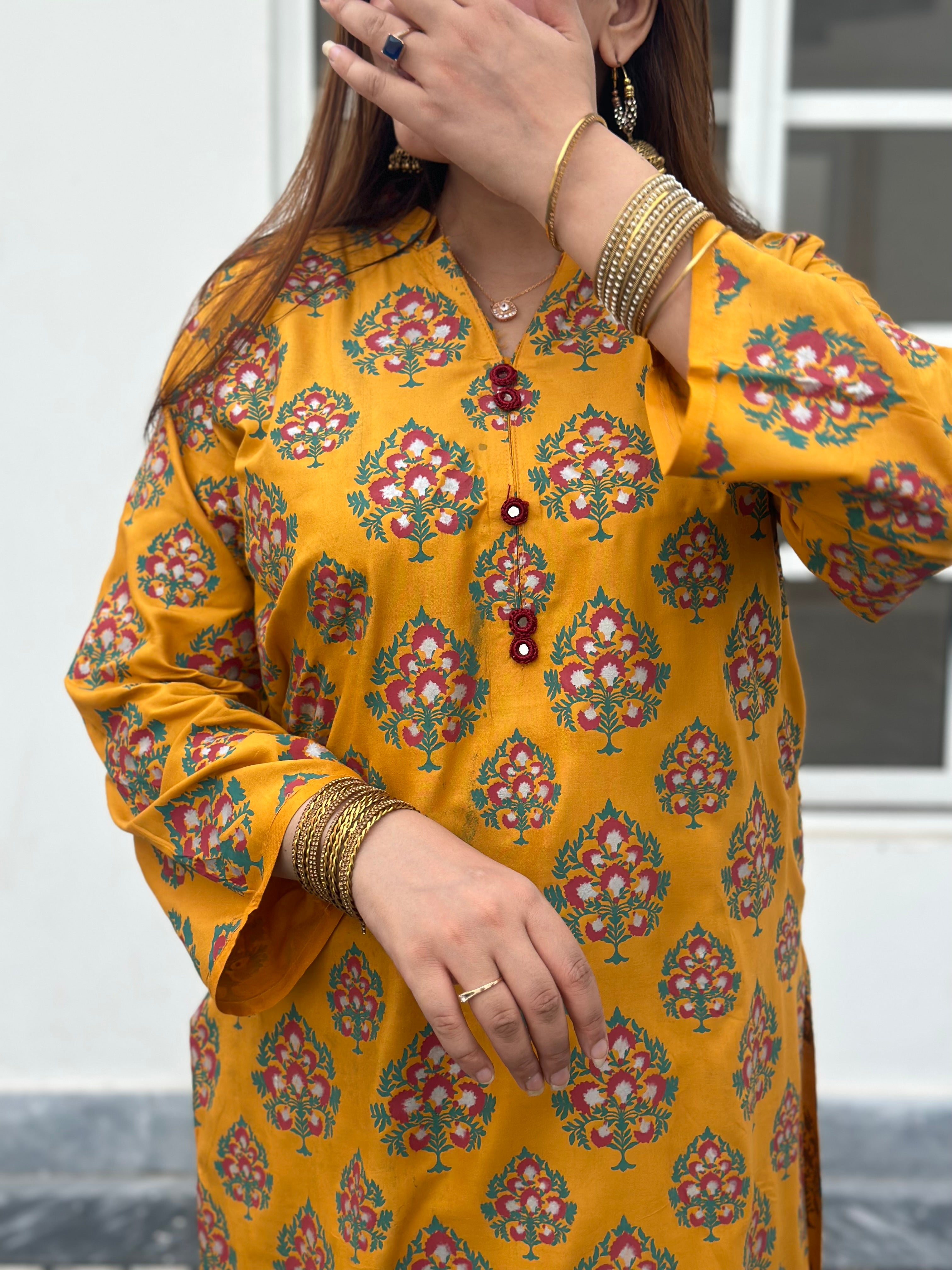 Eid rang keyseria 2 piece mustard