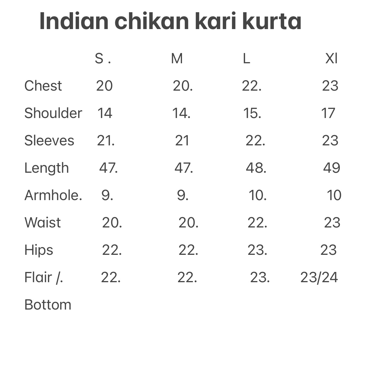 Indian chikna kari Kurta