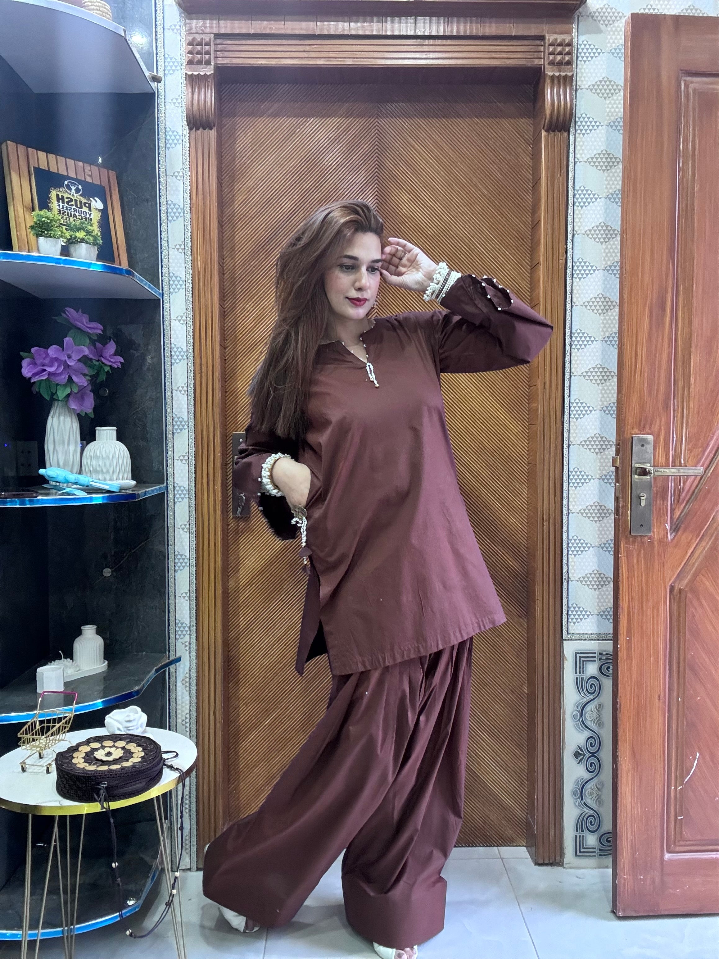 Farshi set brown ( side pockets )