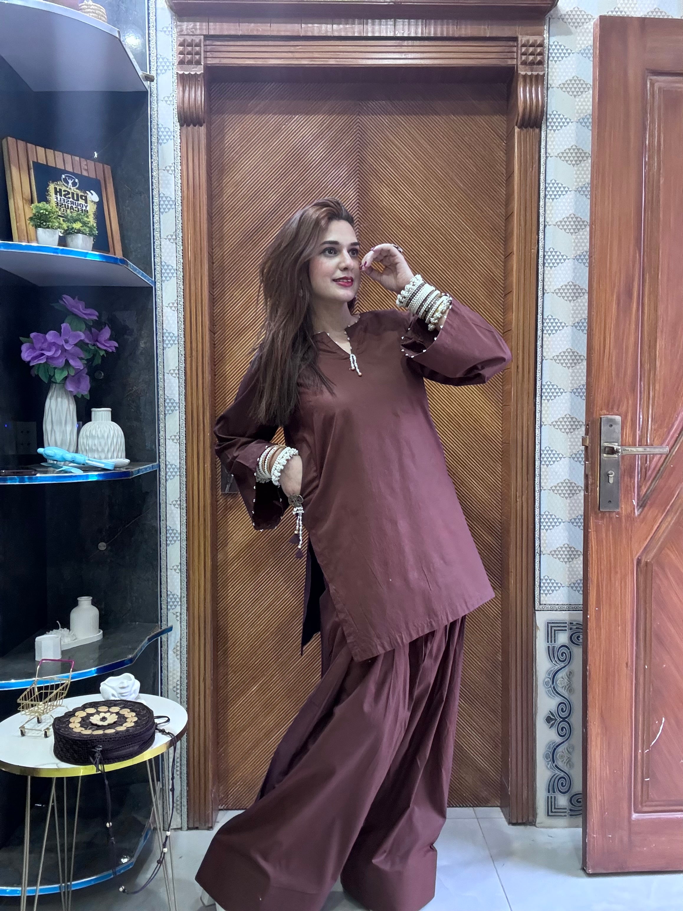 Farshi set brown ( side pockets )