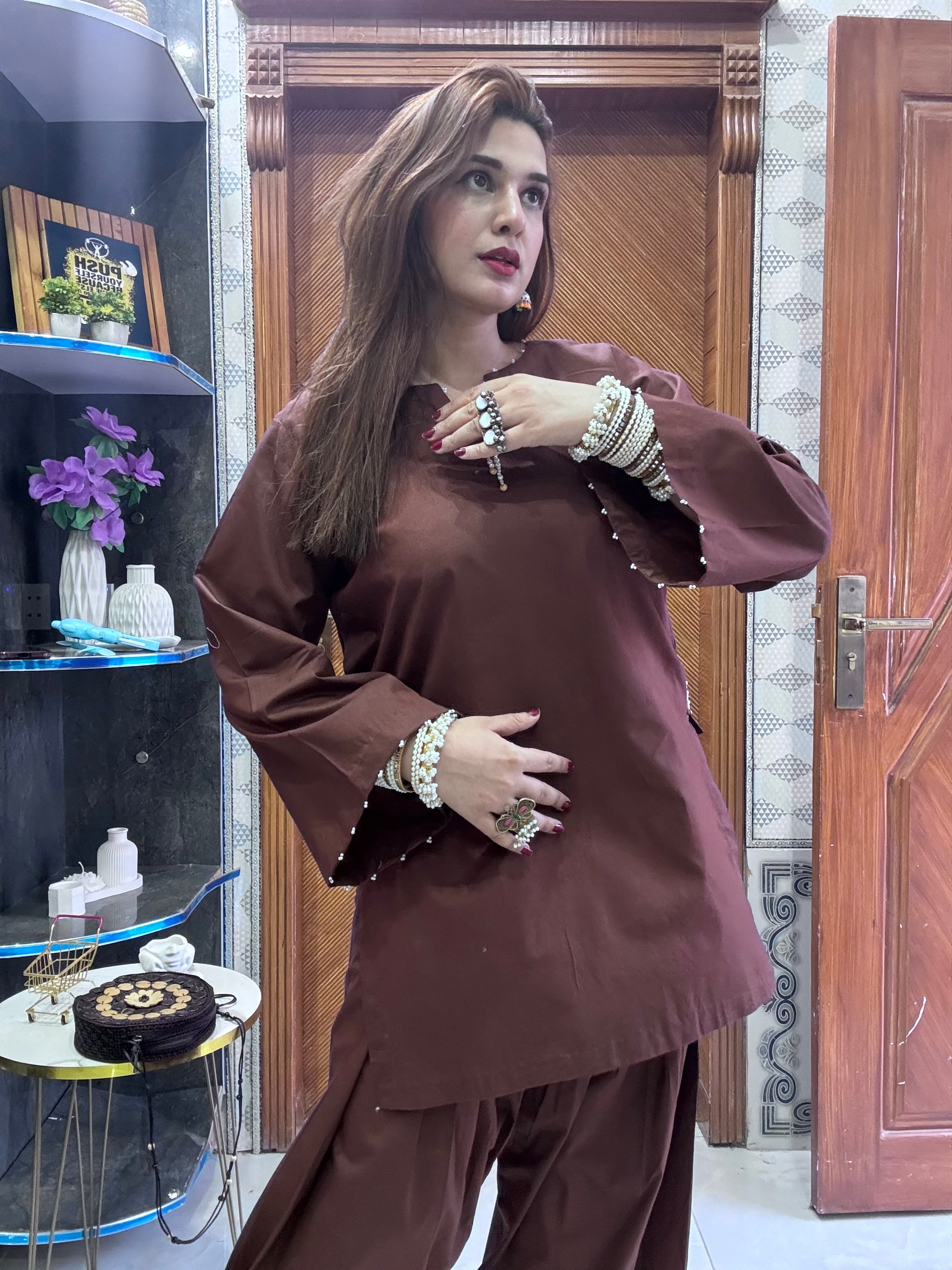 Farshi set brown ( side pockets )