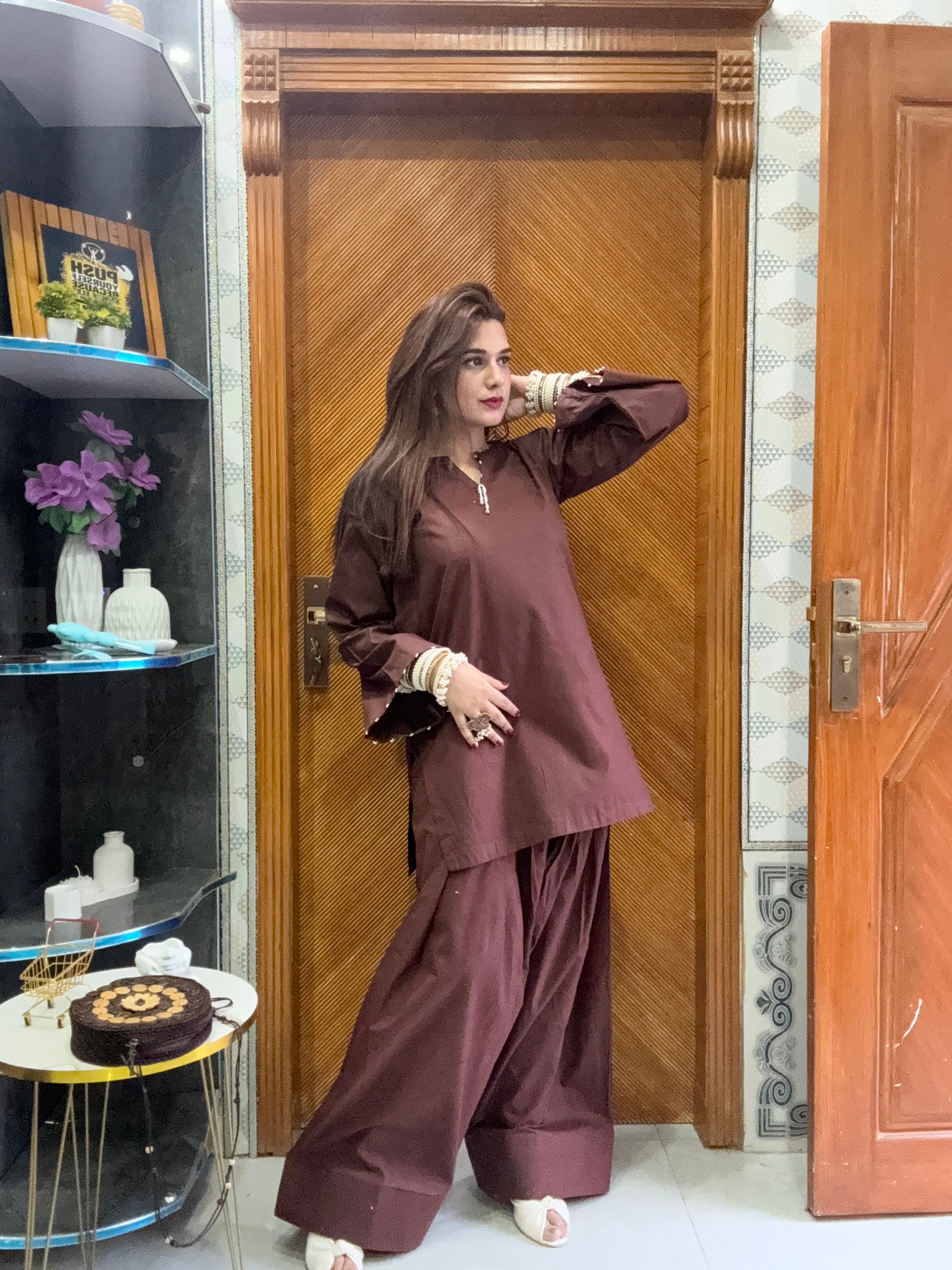 Farshi set brown ( side pockets )