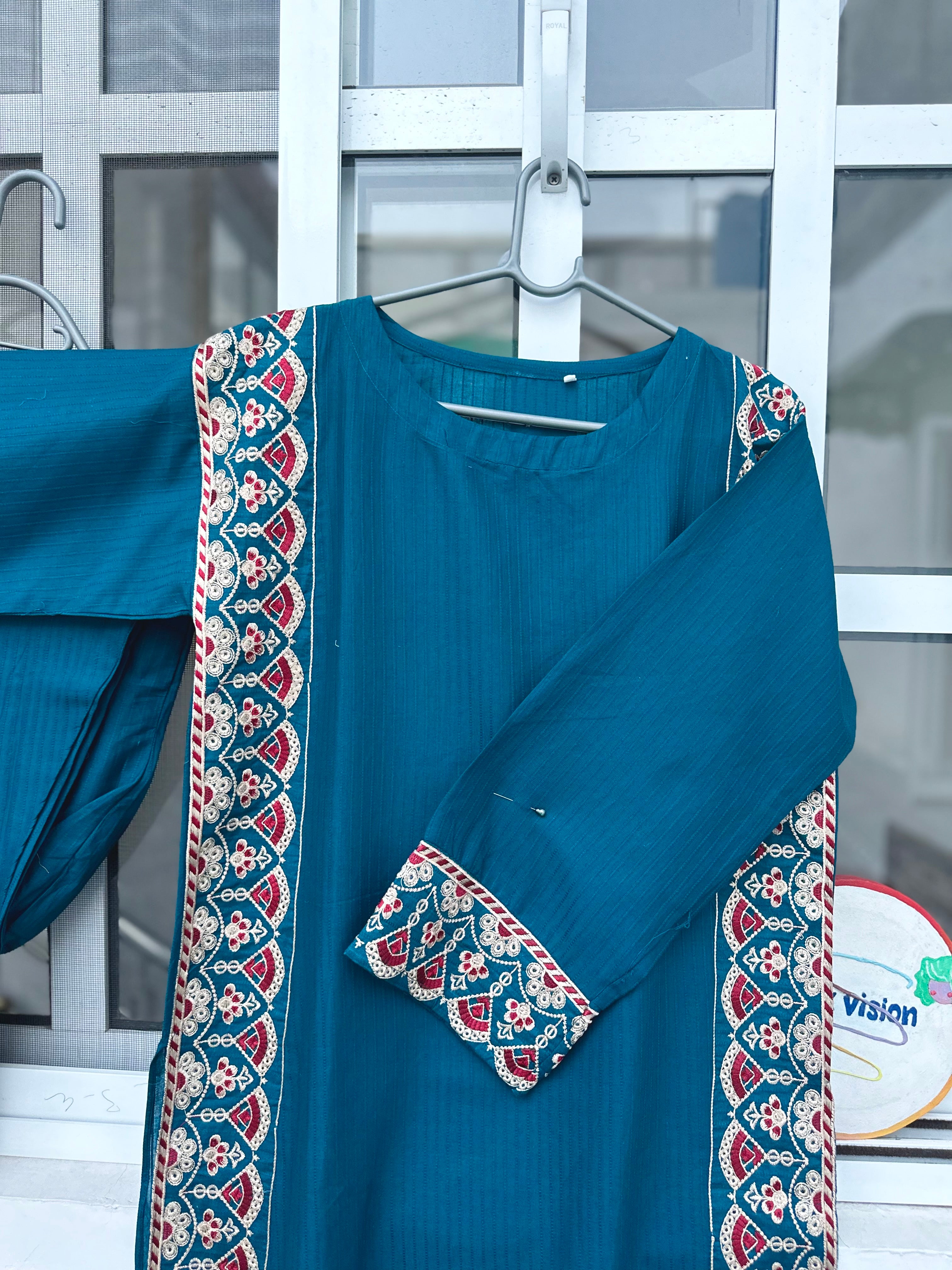 Mehru embroidered 2 piece teal