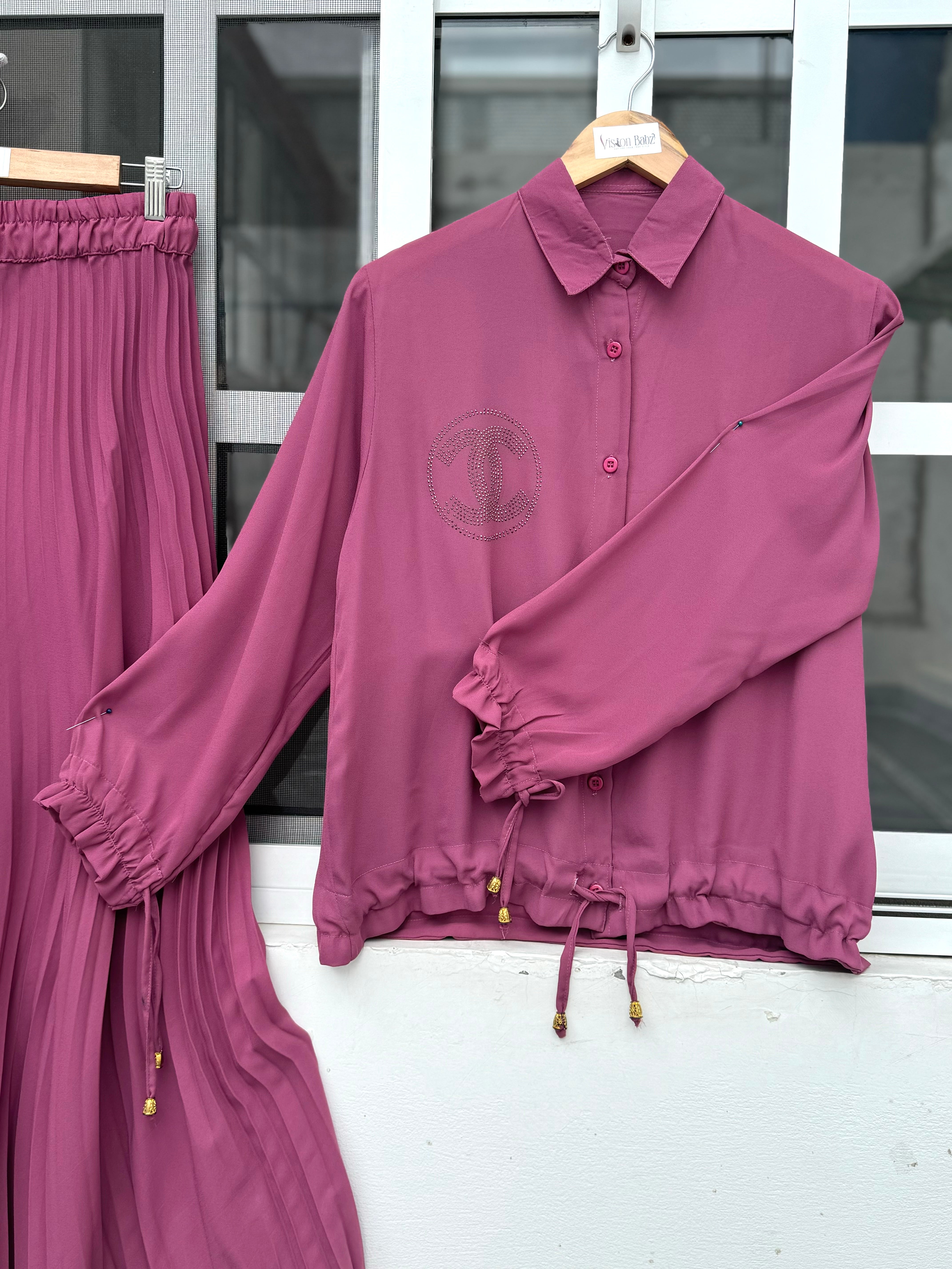 Elisa skirt and shirt pinky