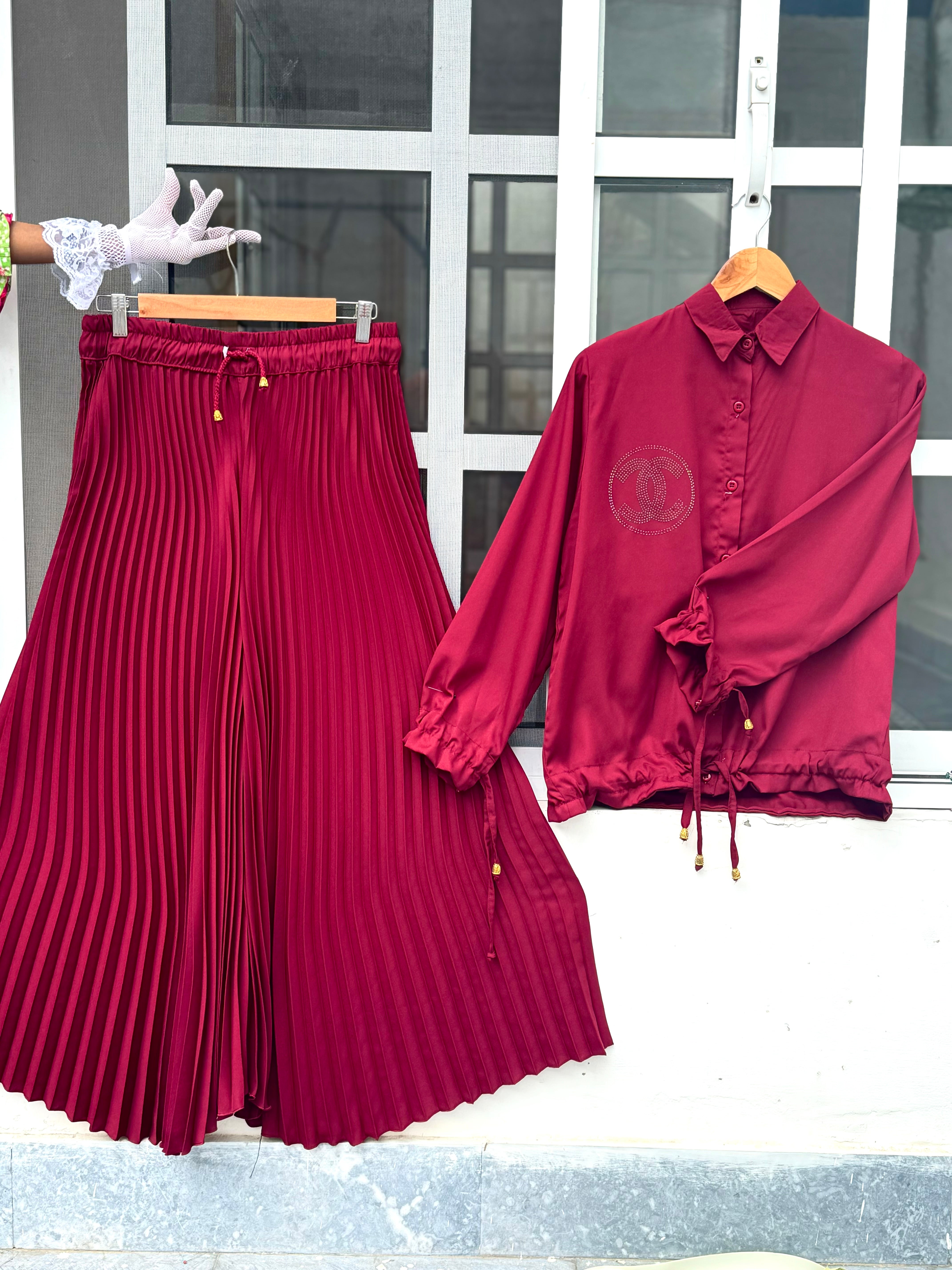 Elisa skirt and shirt maron