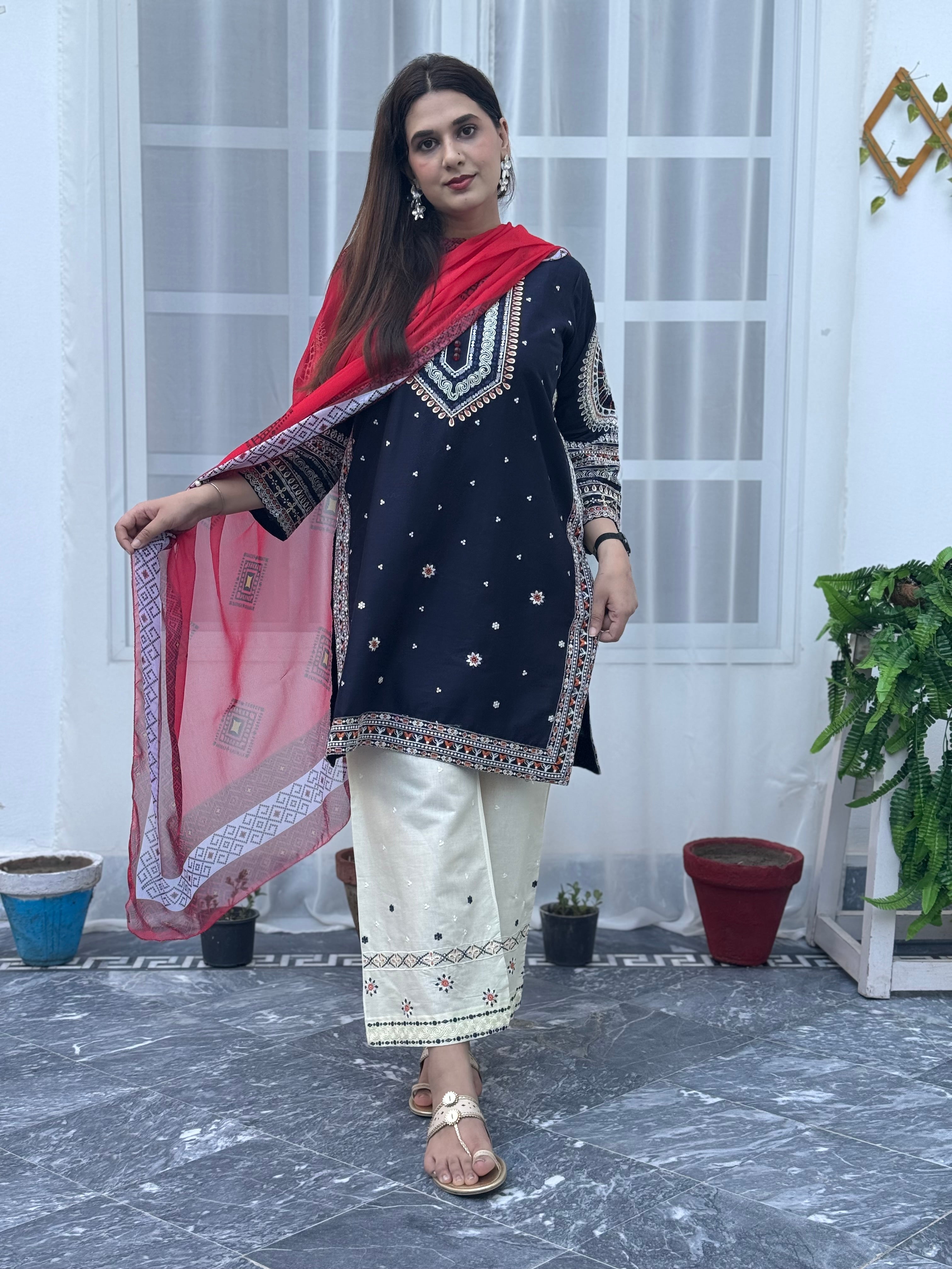 Geet embroidered 3 pc