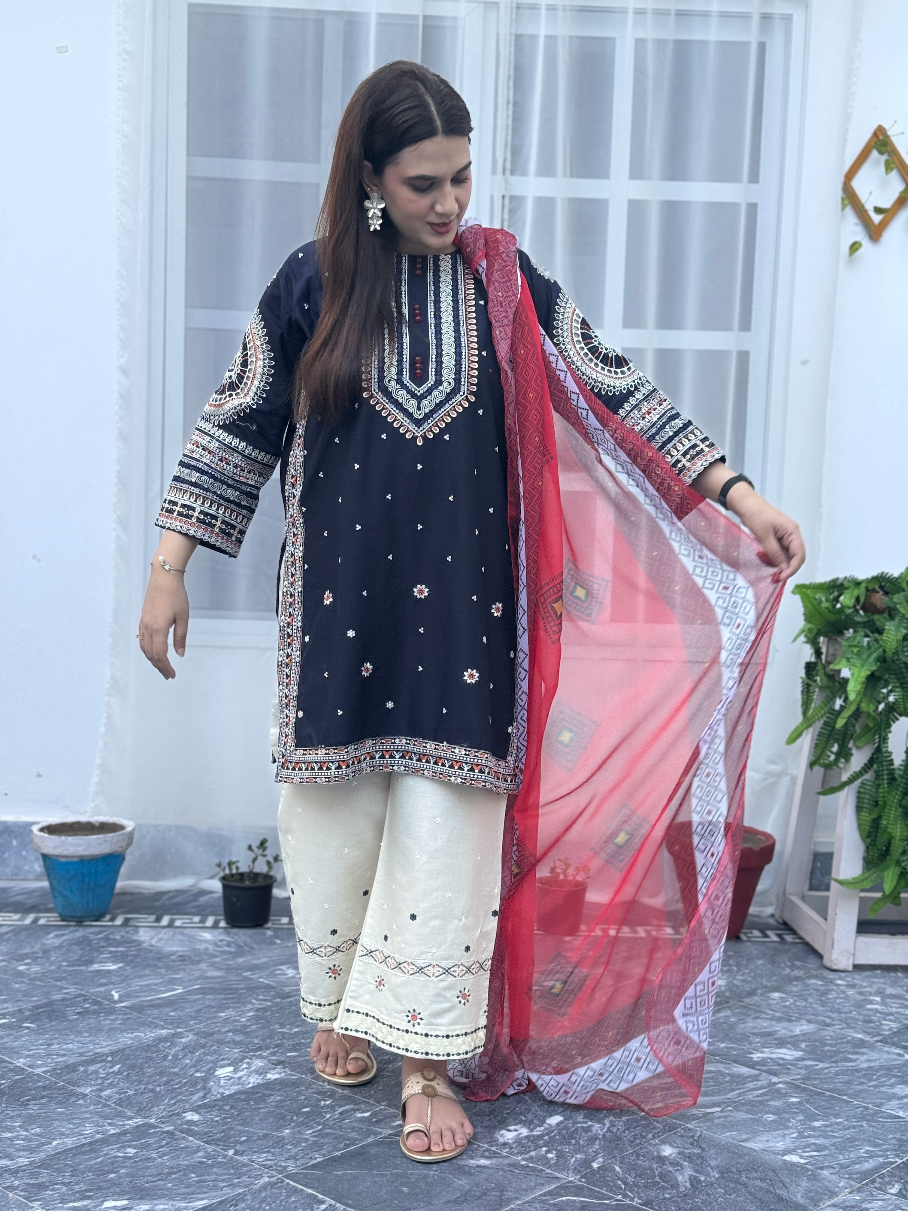 Geet embroidered 3 pc