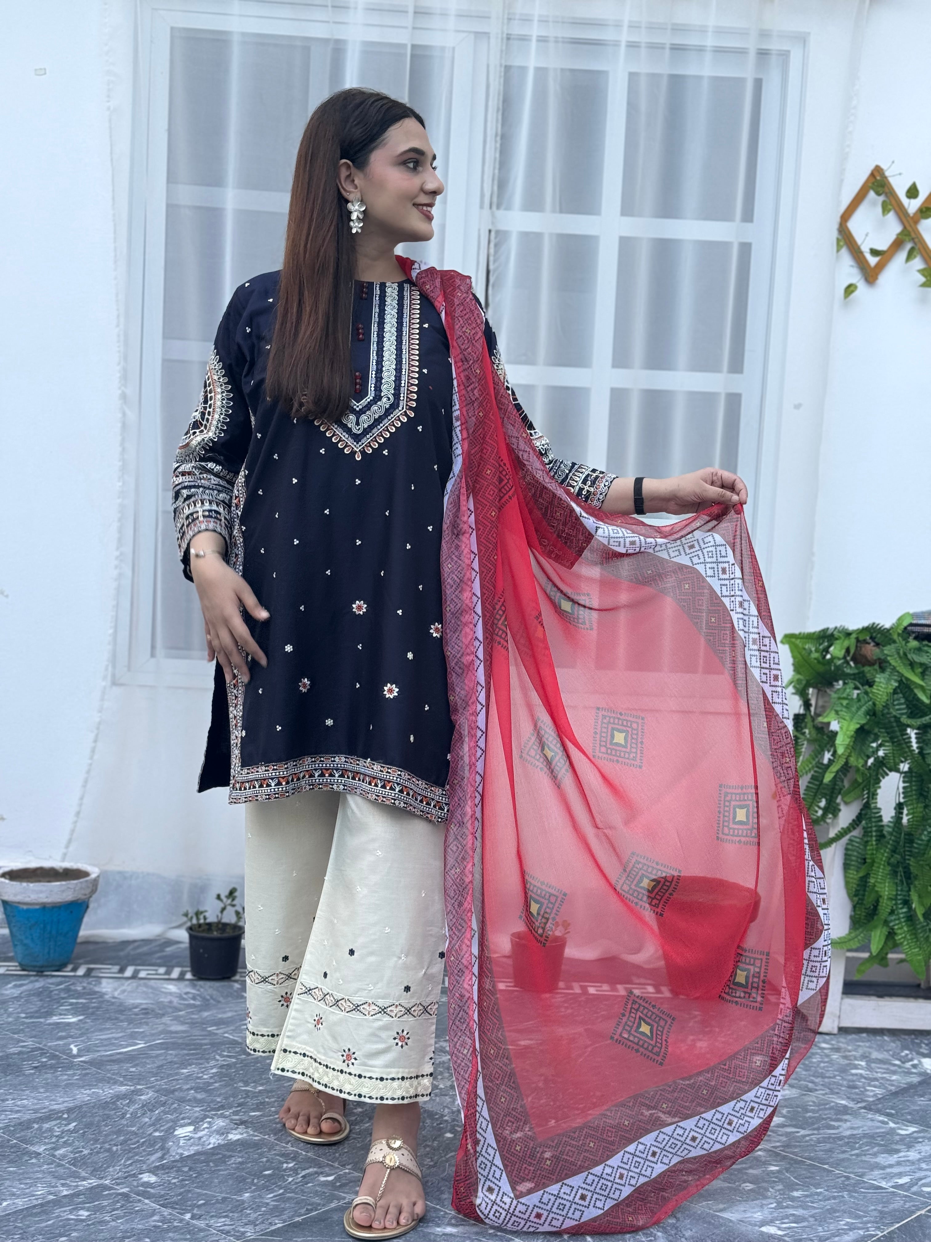 Geet embroidered 3 pc