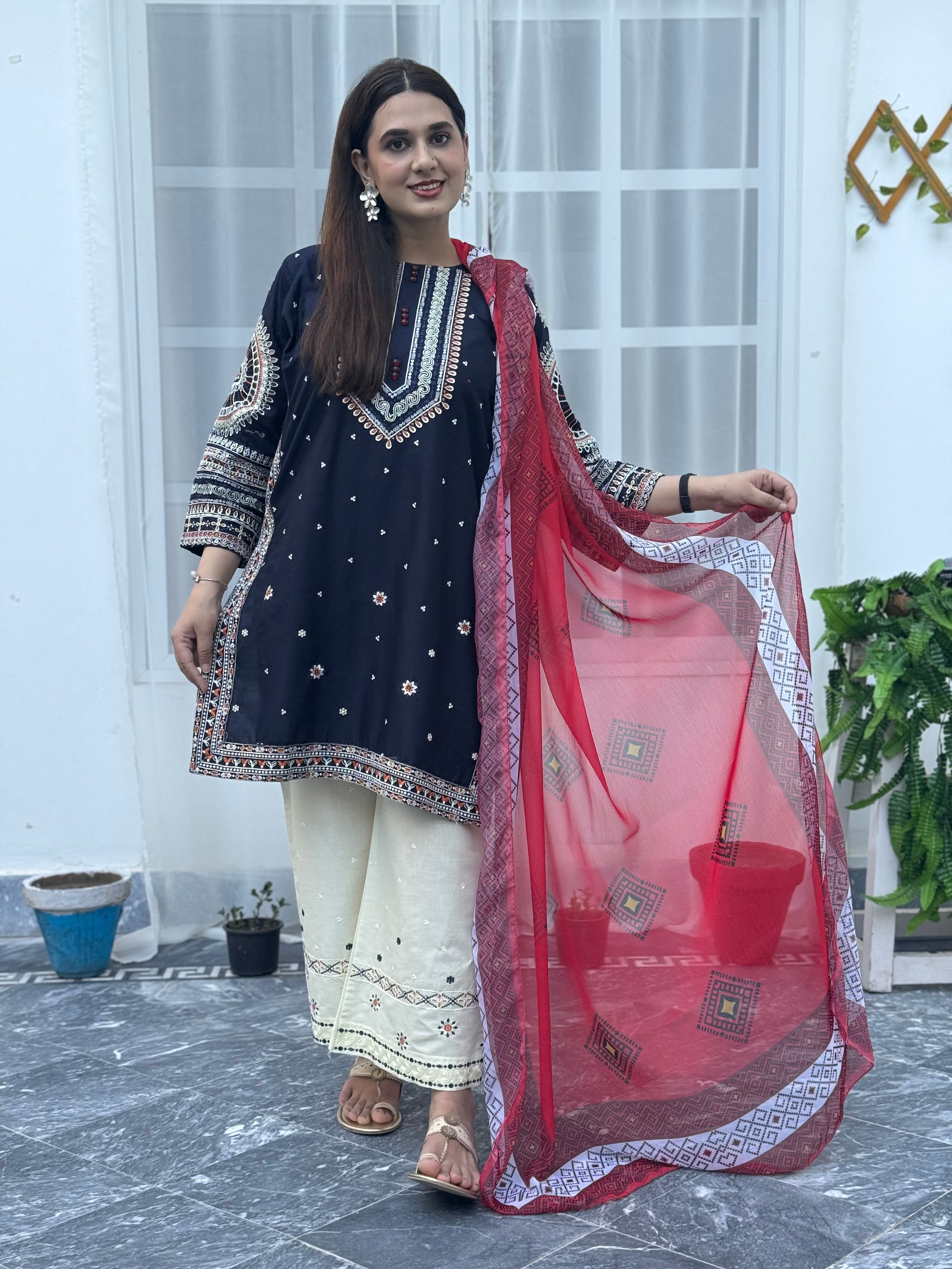 Geet embroidered 3 pc