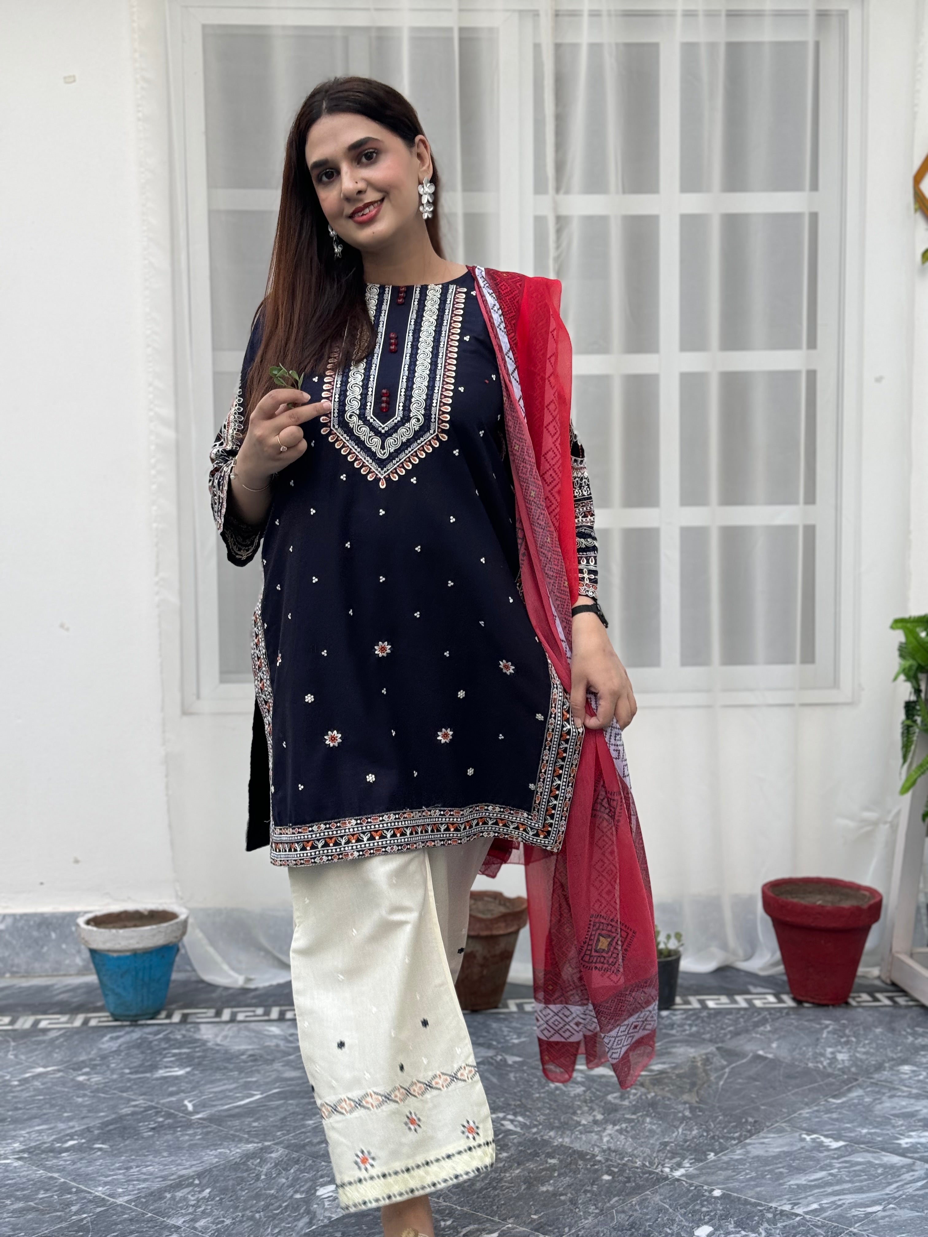 Geet embroidered 3 pc