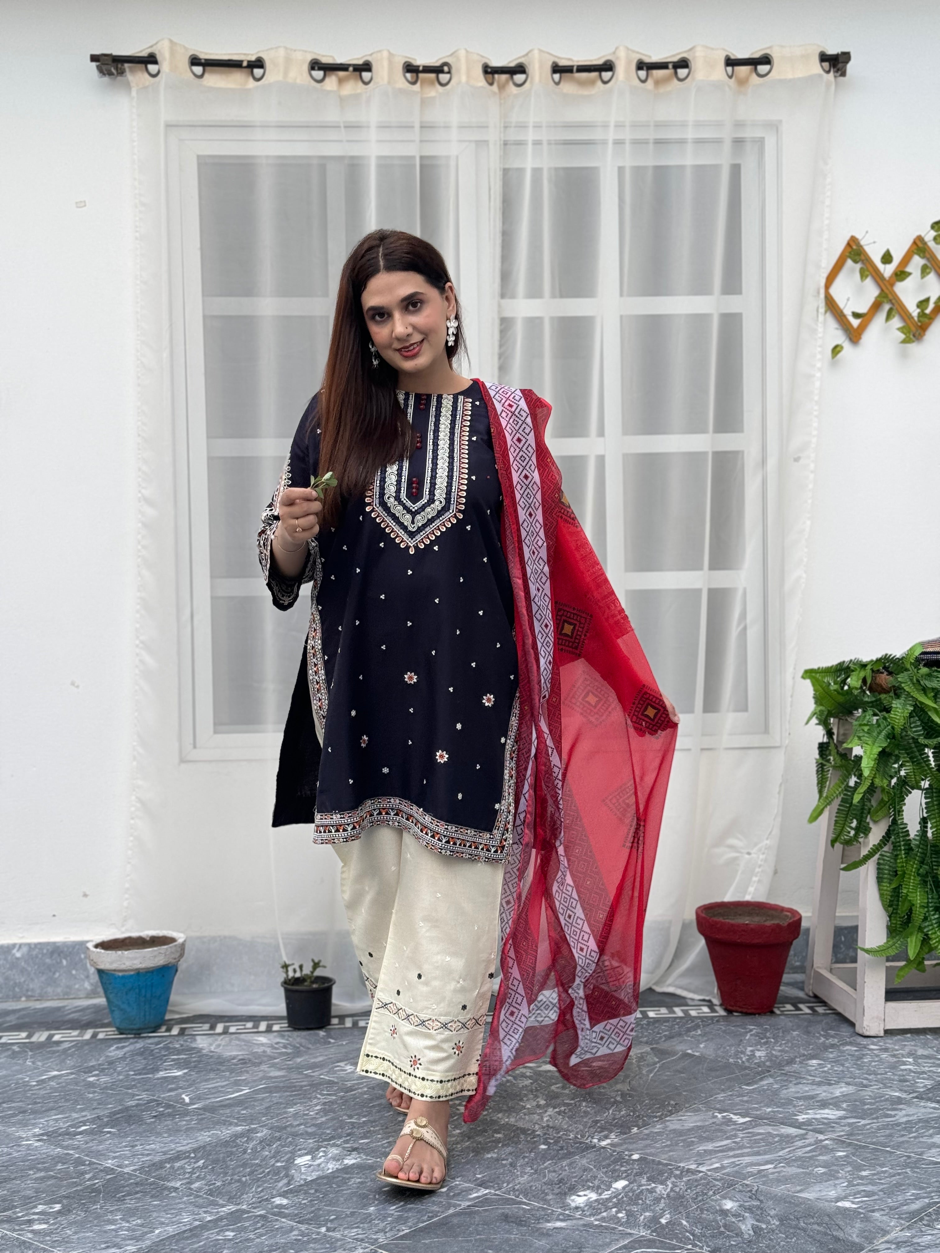 Geet embroidered 3 pc