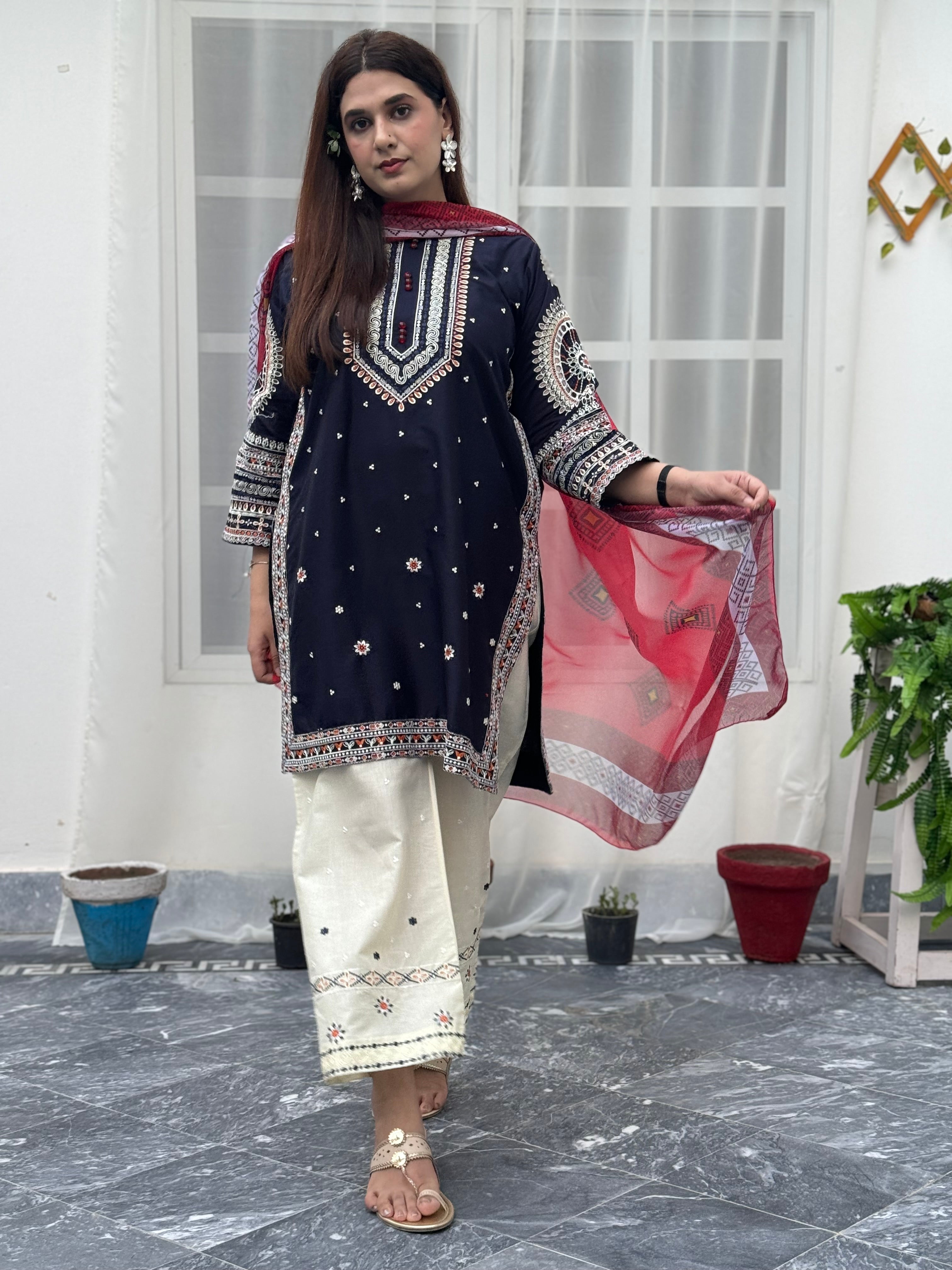 Geet embroidered 3 pc