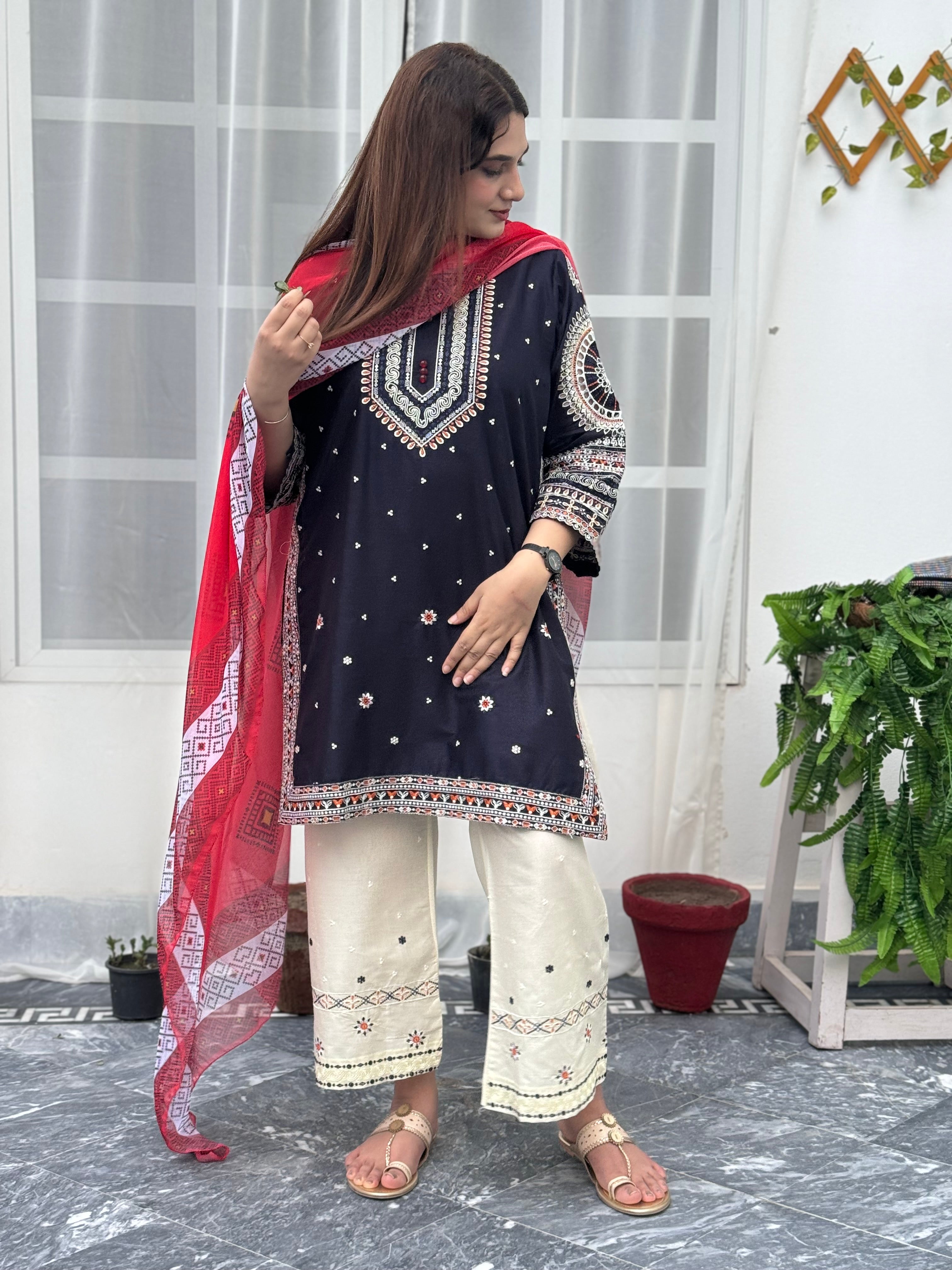 Geet embroidered 3 pc