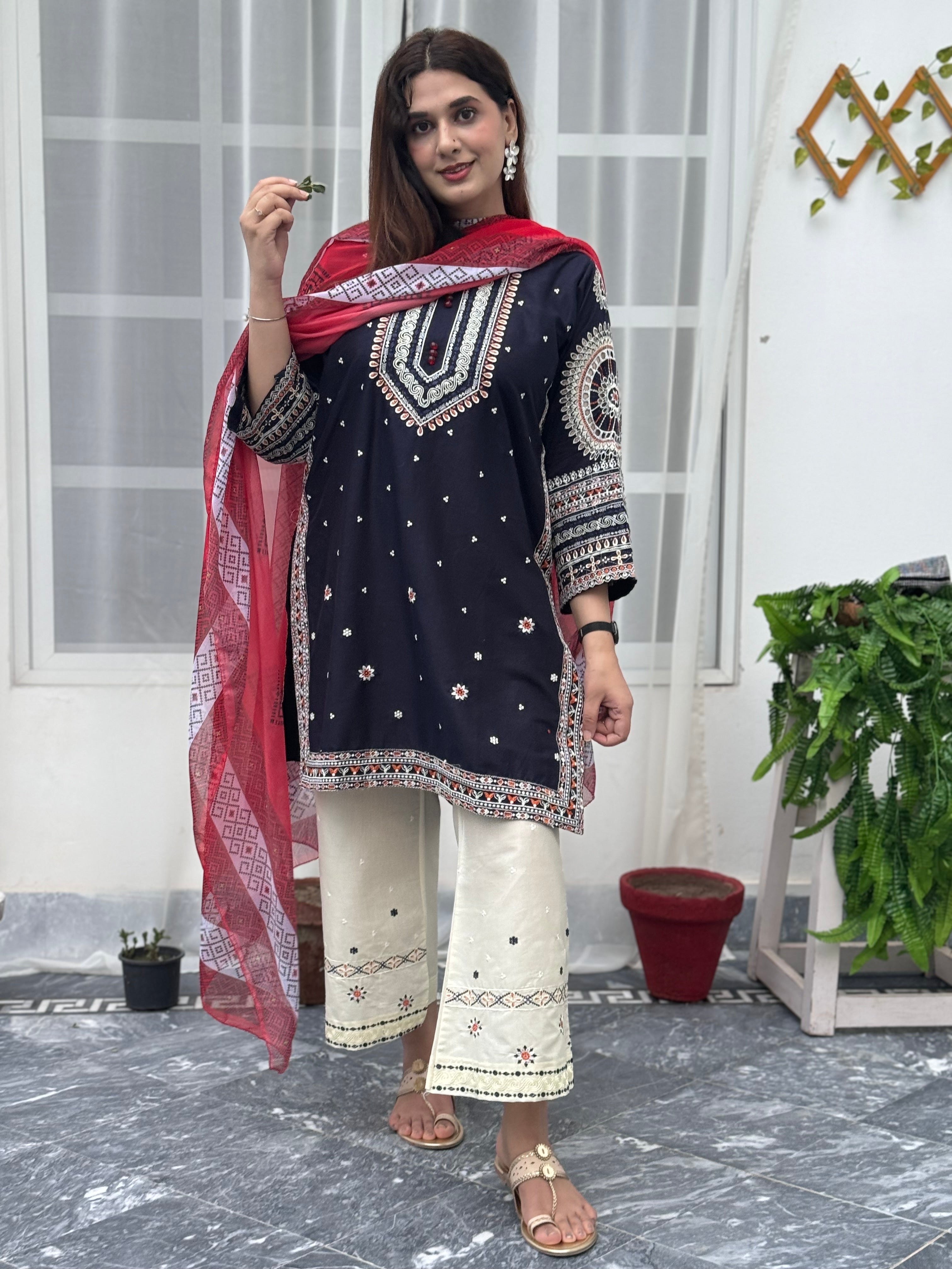 Geet embroidered 3 pc