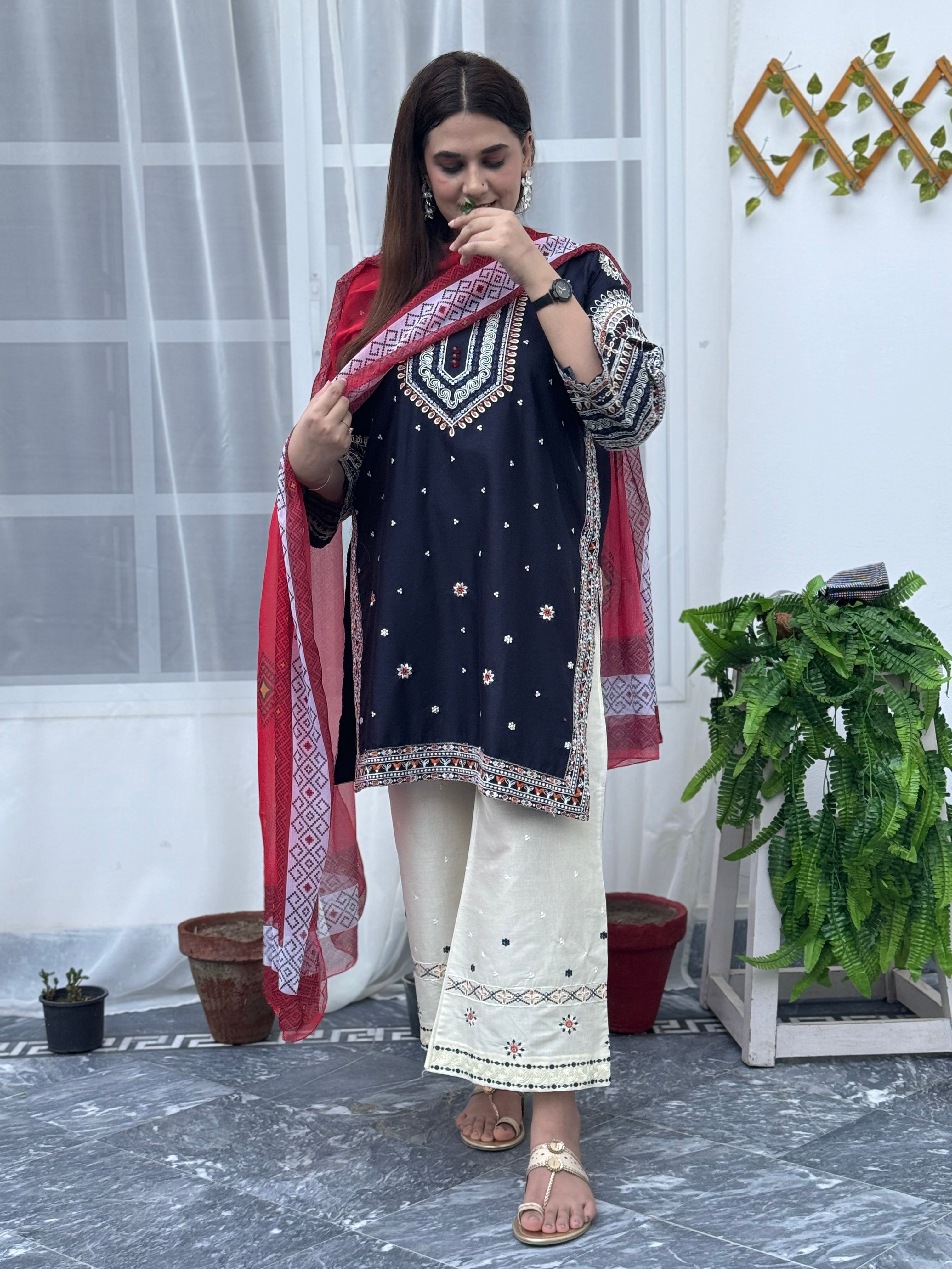 Geet embroidered 3 pc