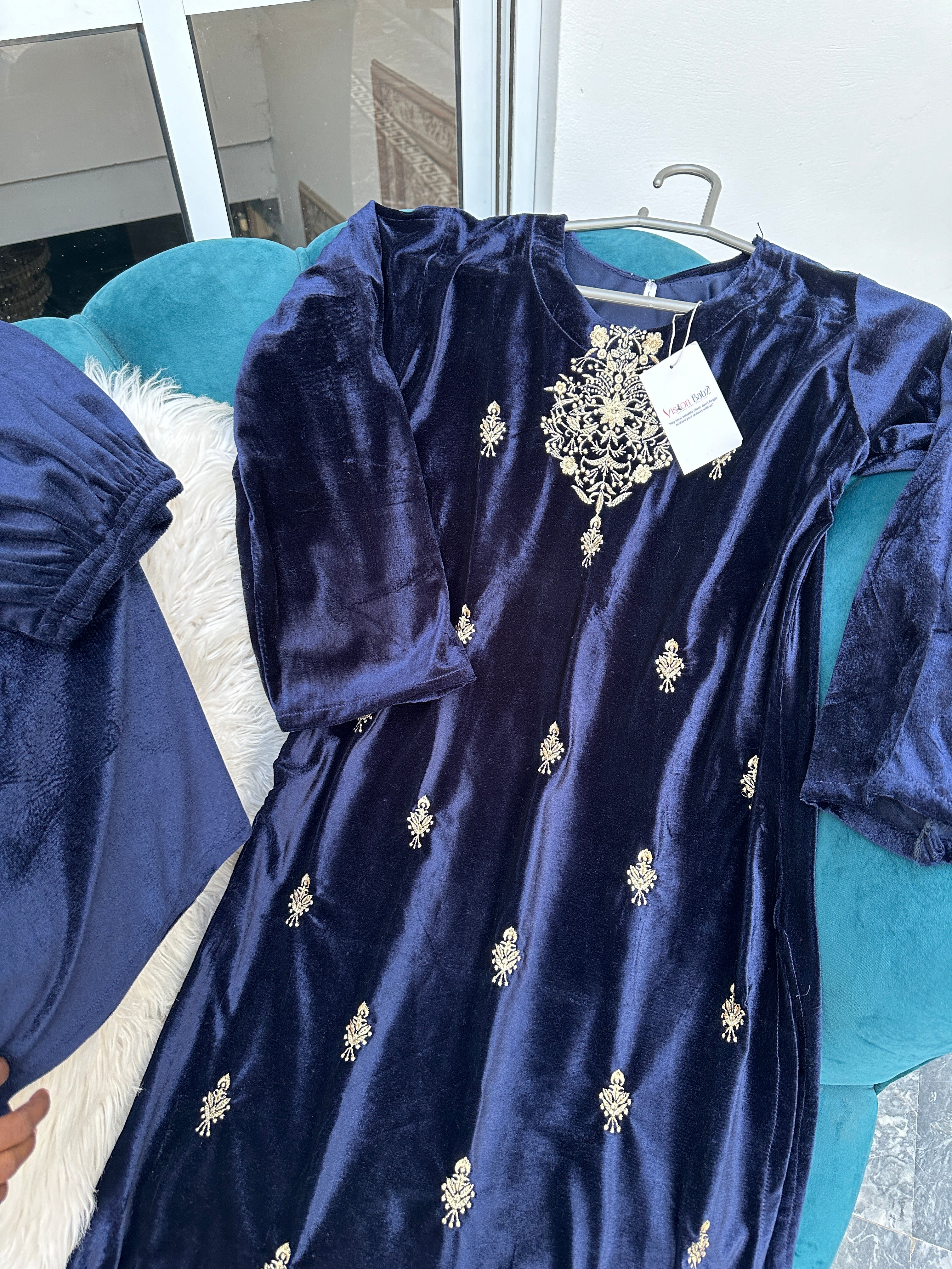 Velvet 2 piece navy