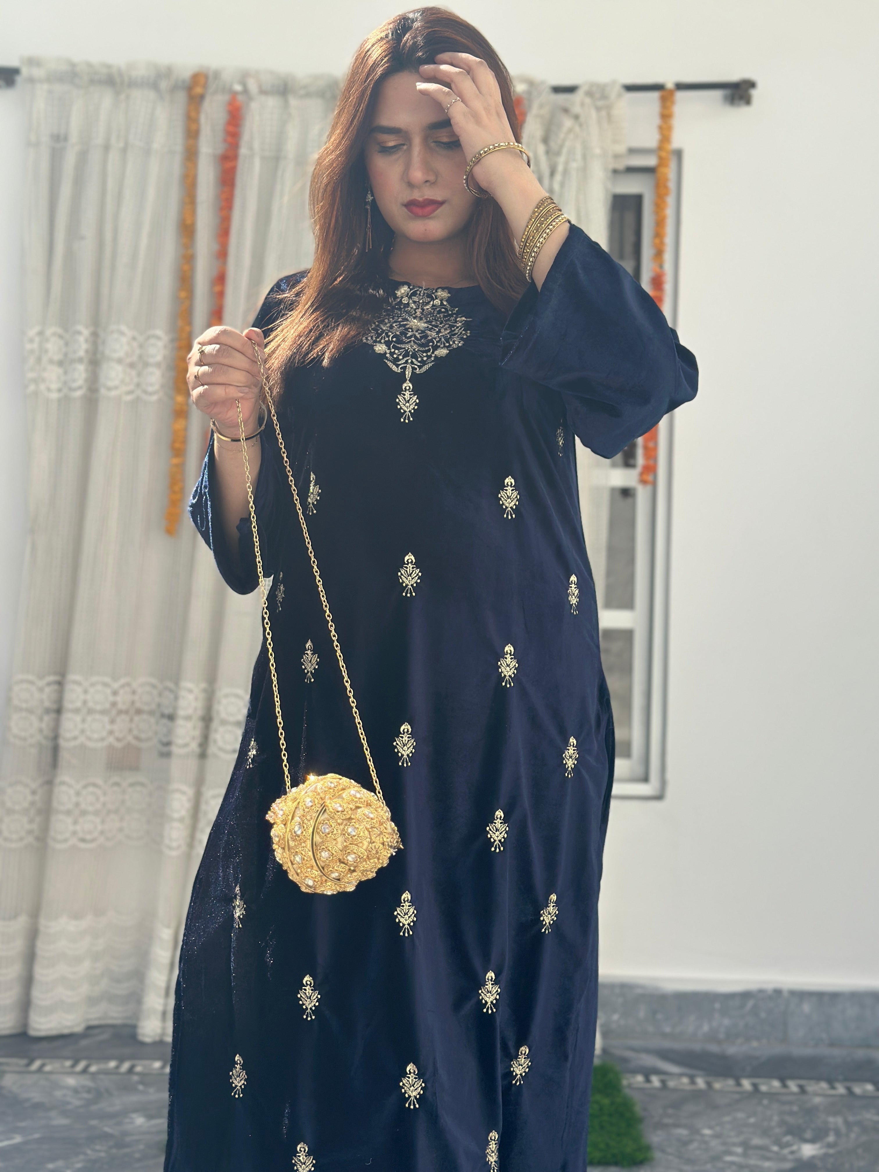 Velvet 2 piece navy