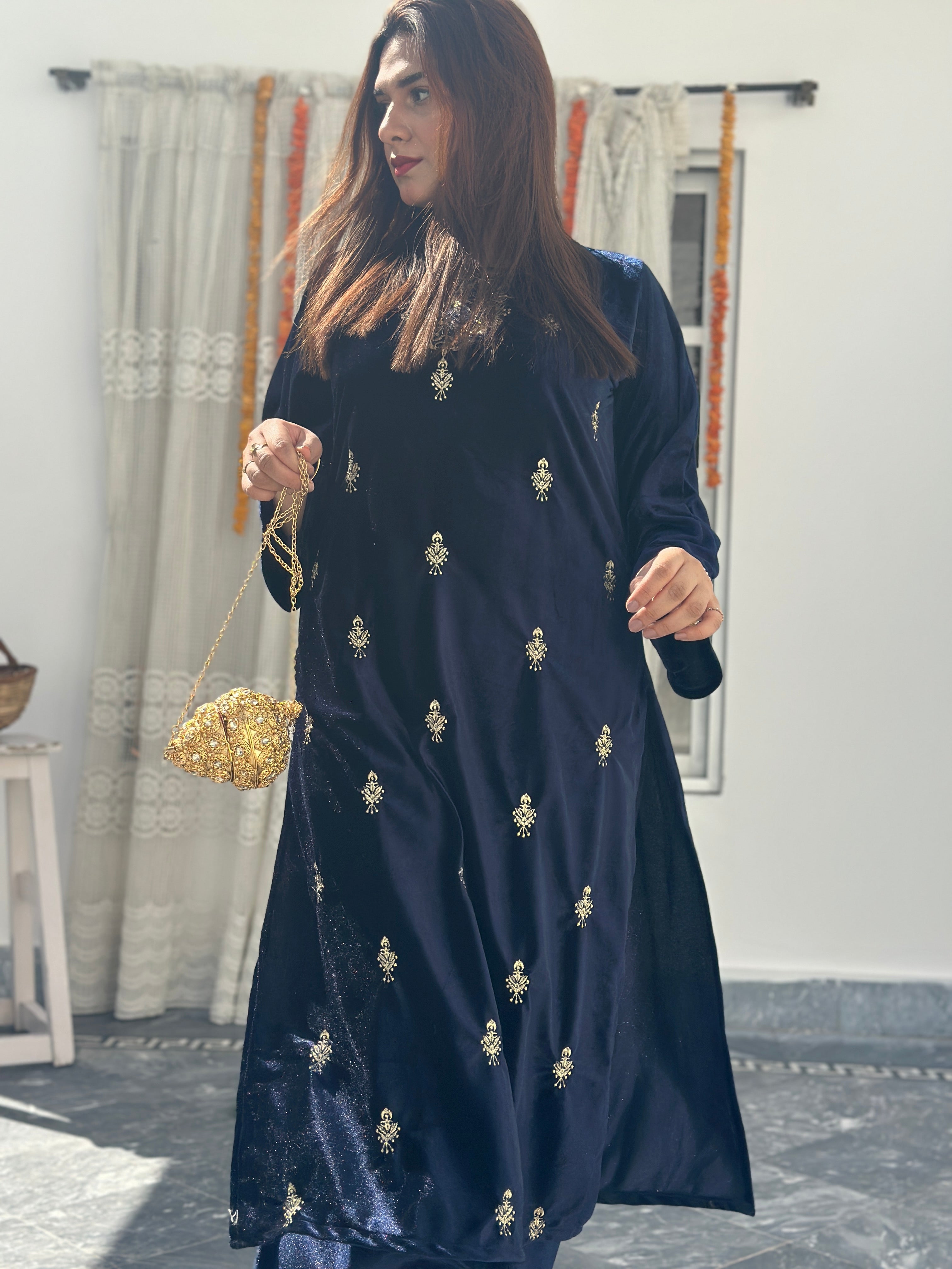 Velvet 2 piece navy
