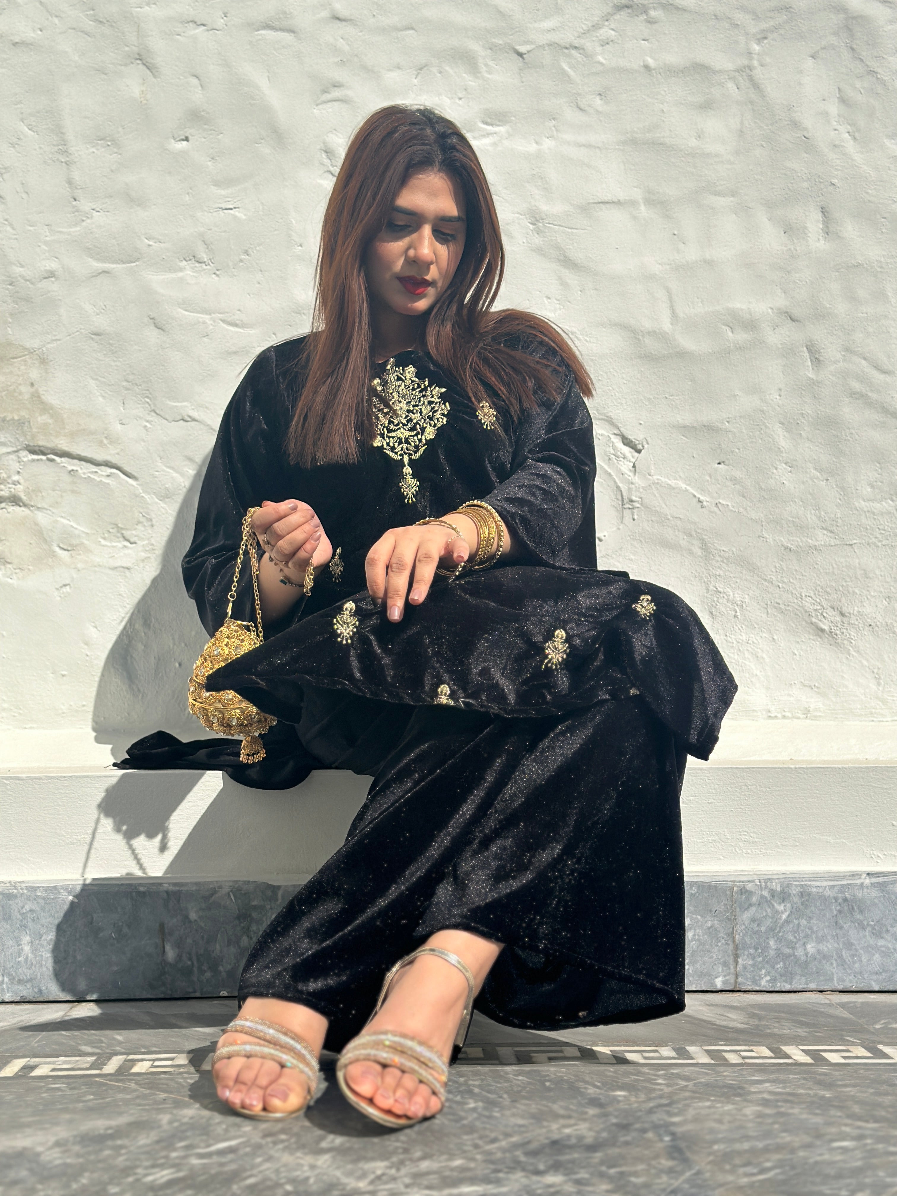 Velvet 2 piece black