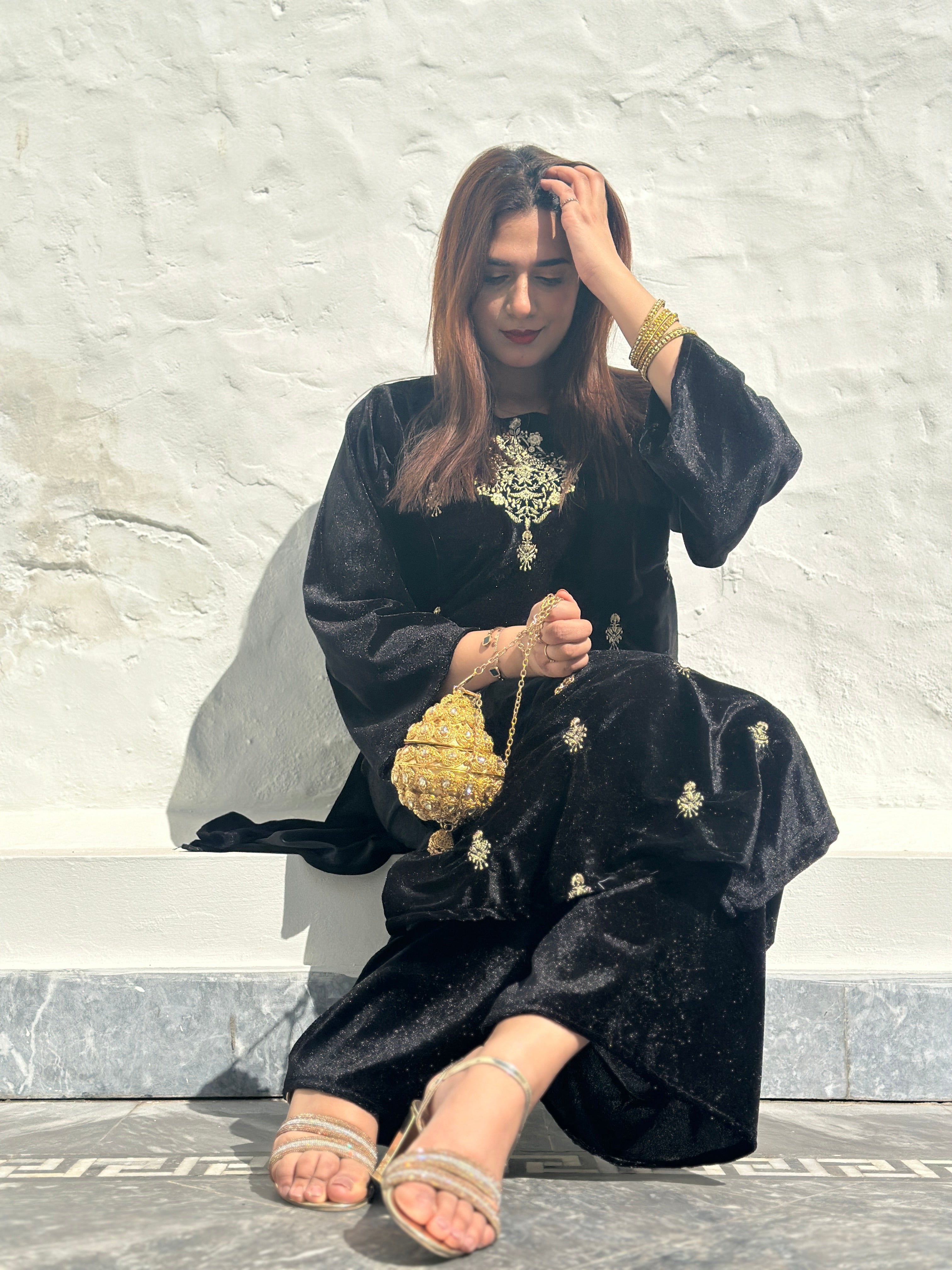Velvet 2 piece black