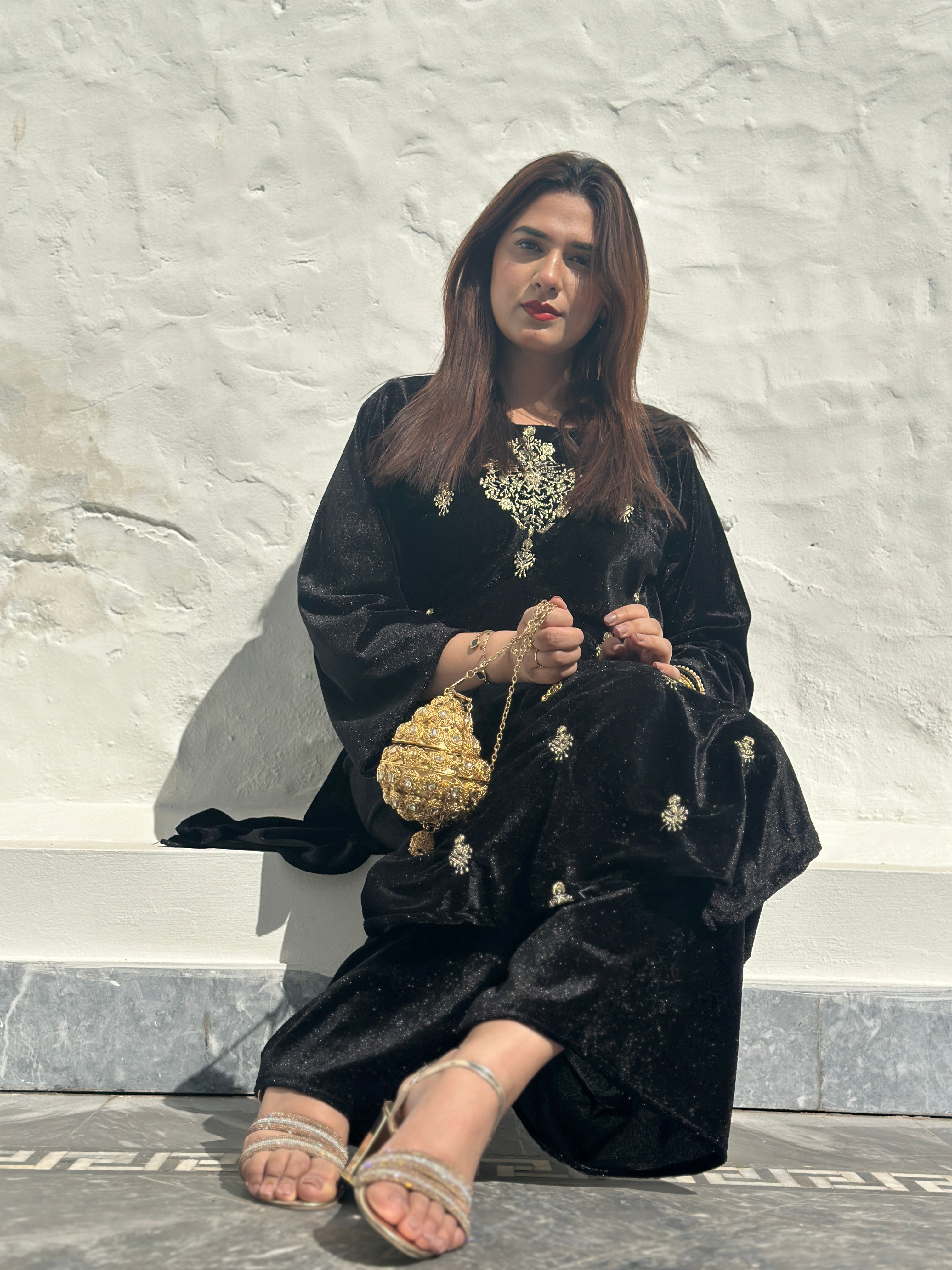 Velvet 2 piece black