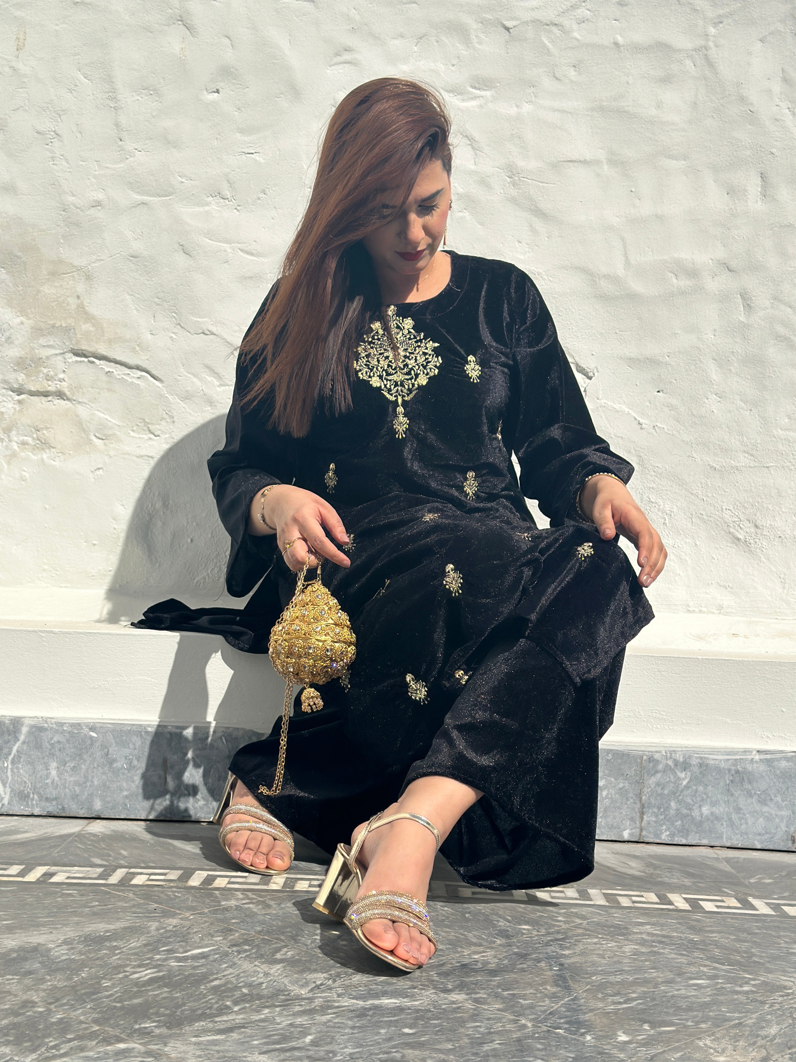 Velvet 2 piece black