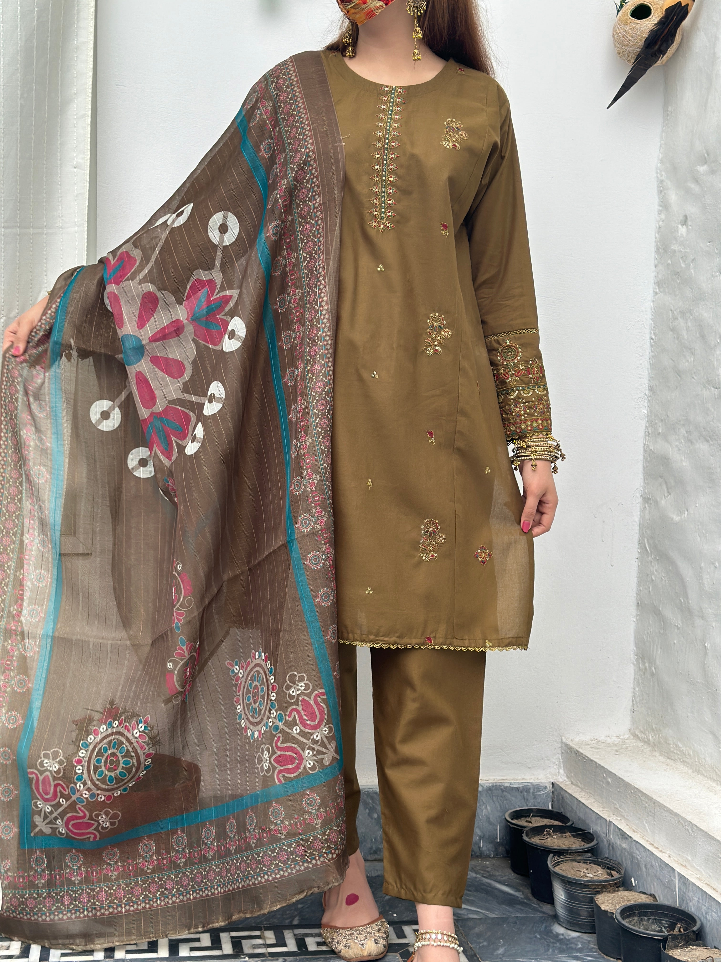 Tulsi 3pc sequin (lawn )