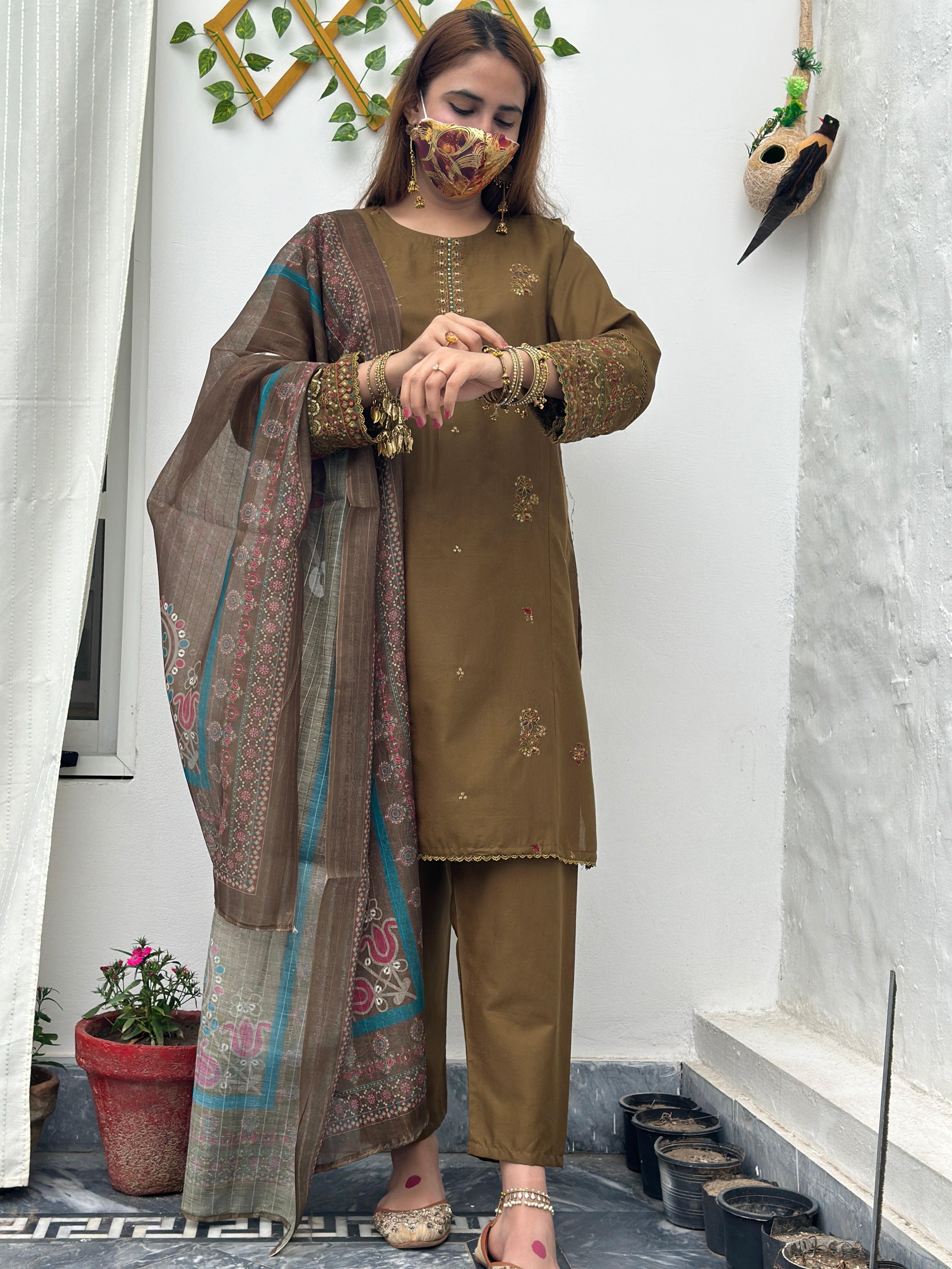 Tulsi 3pc sequin (lawn )