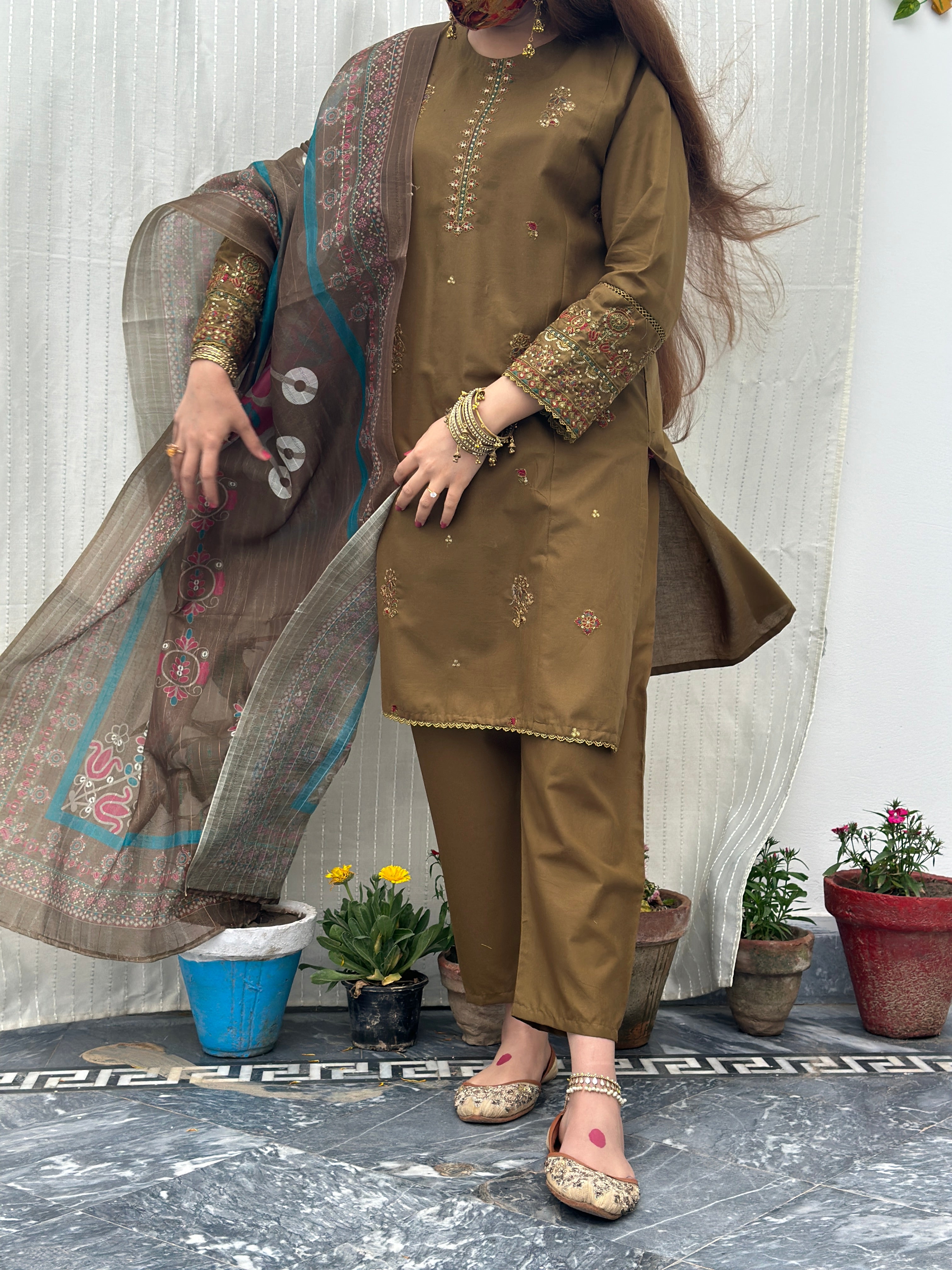 Tulsi 3pc sequin (lawn )