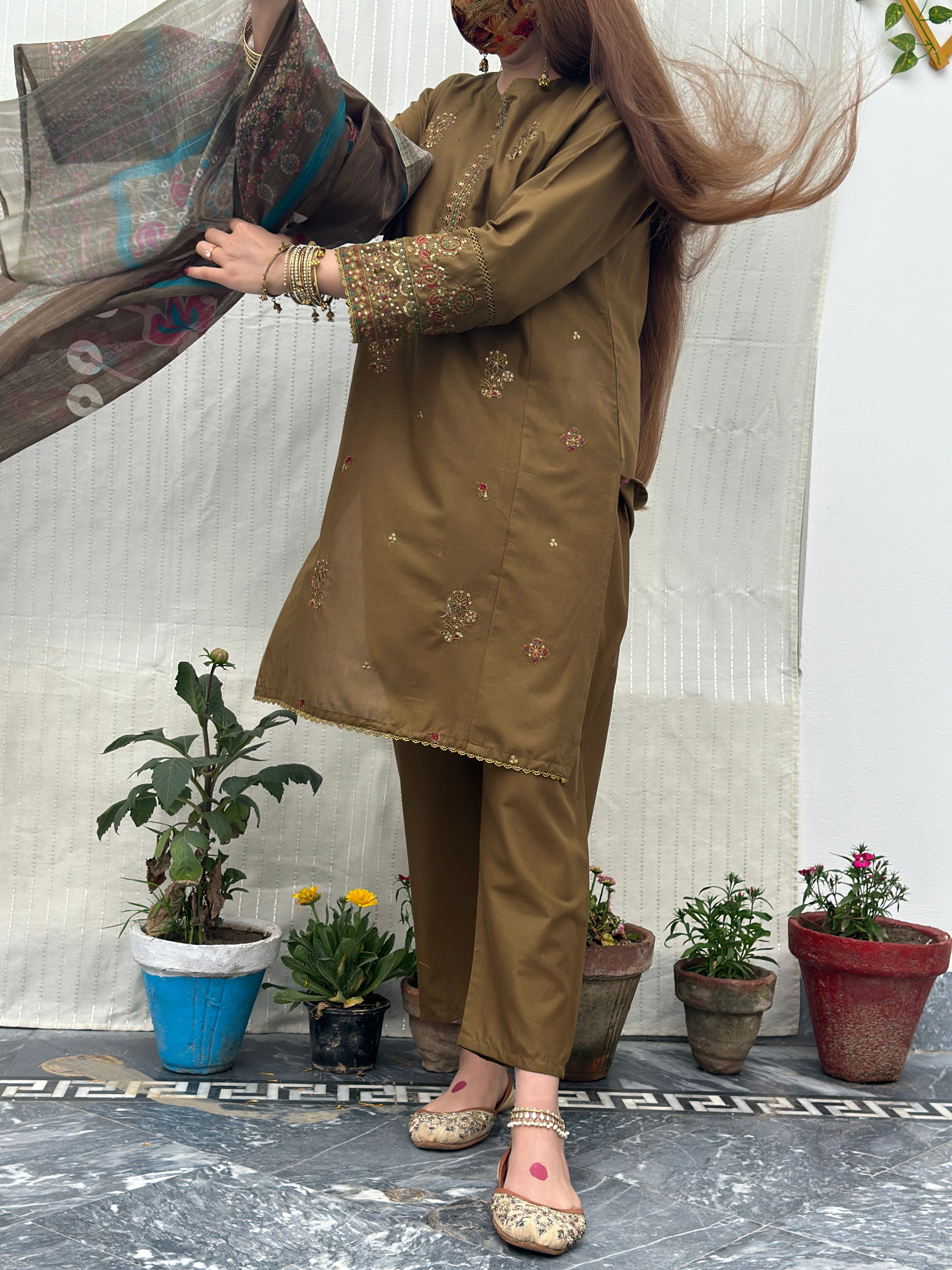 Tulsi 3pc sequin (lawn )