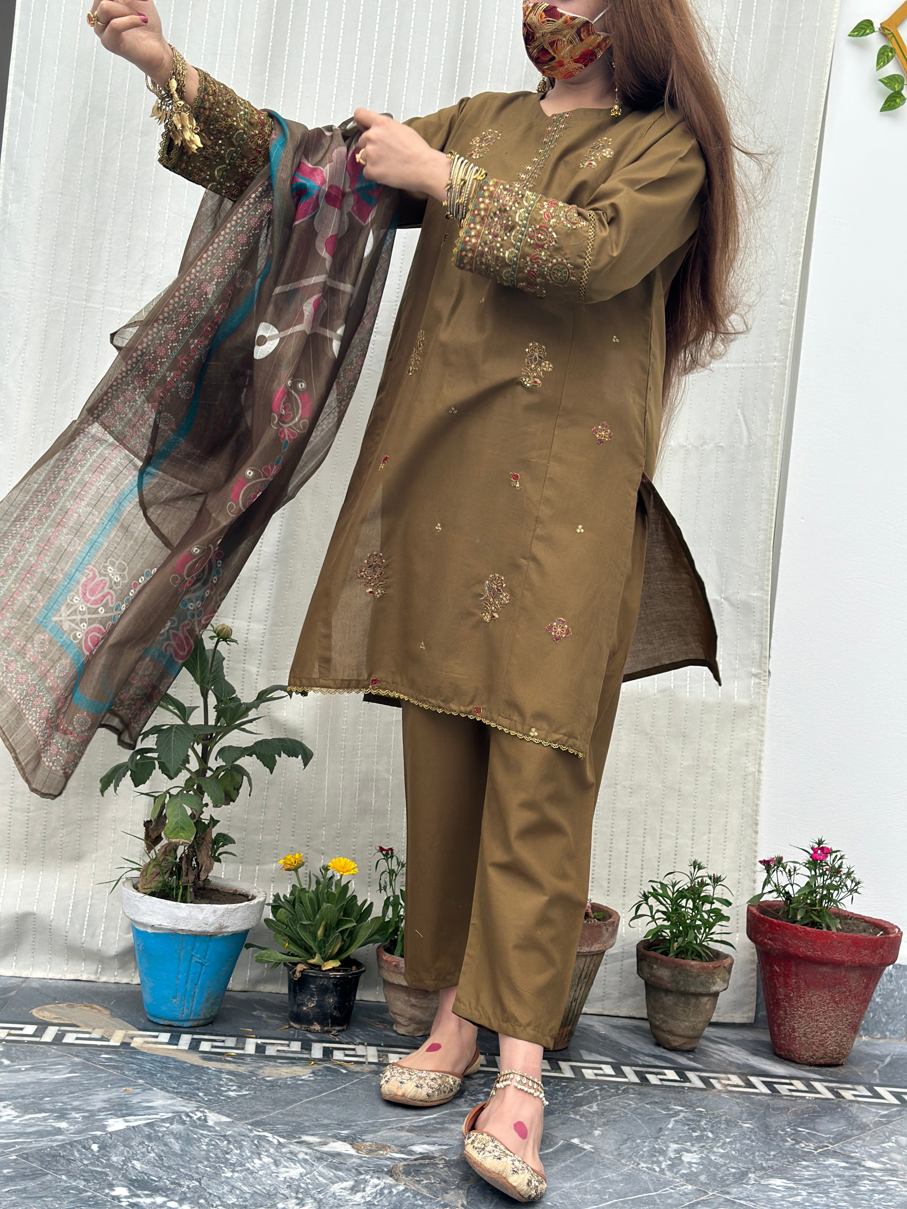 Tulsi 3pc sequin (lawn )