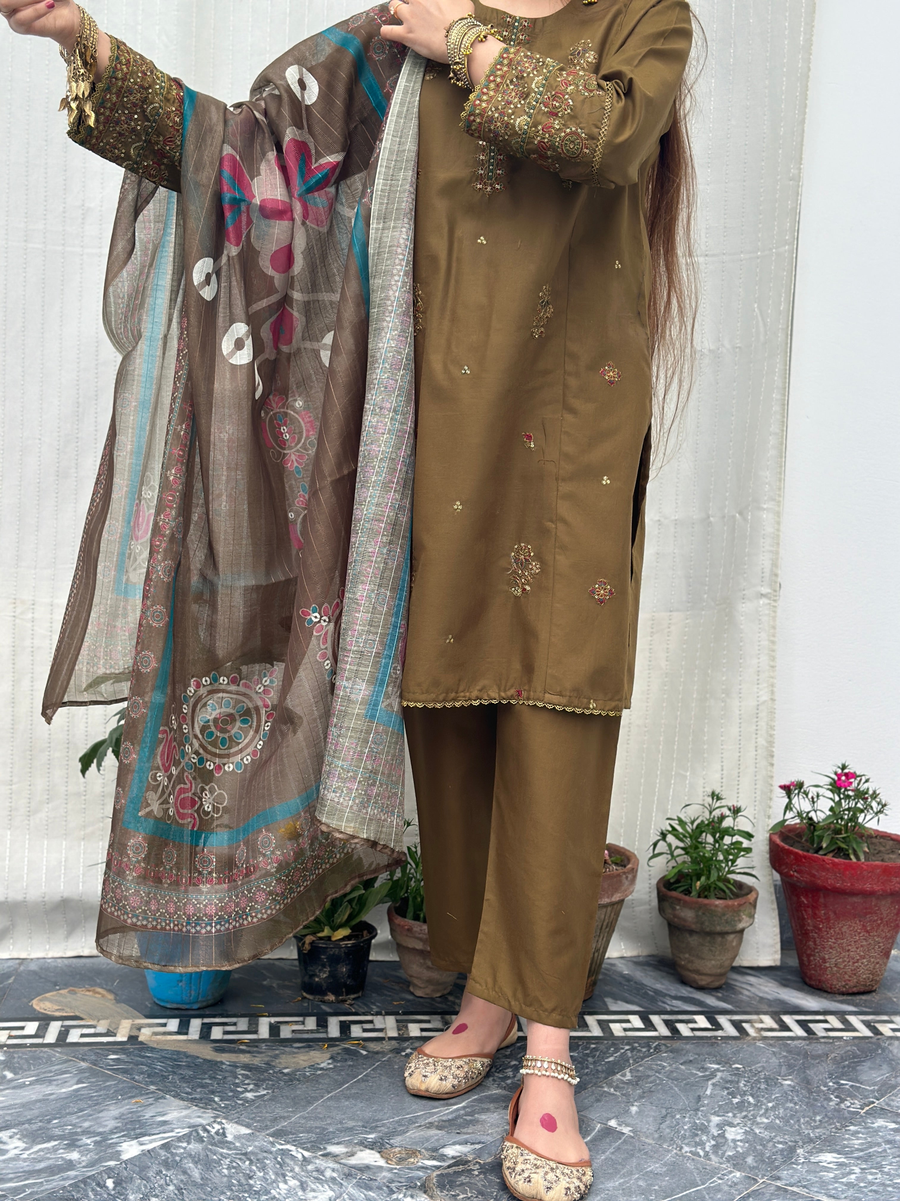 Tulsi 3pc sequin (lawn )