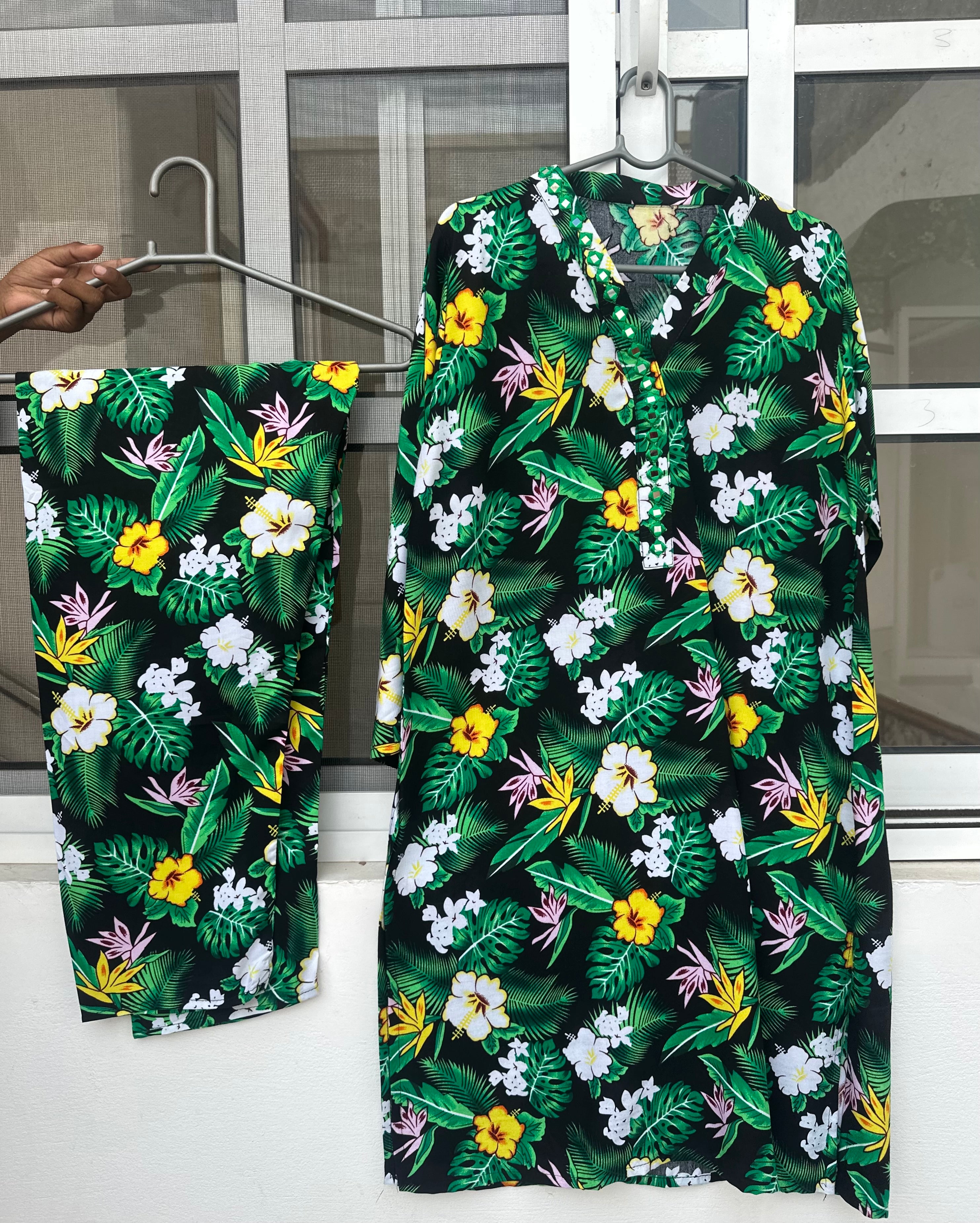 Digital printed Co ord green forest