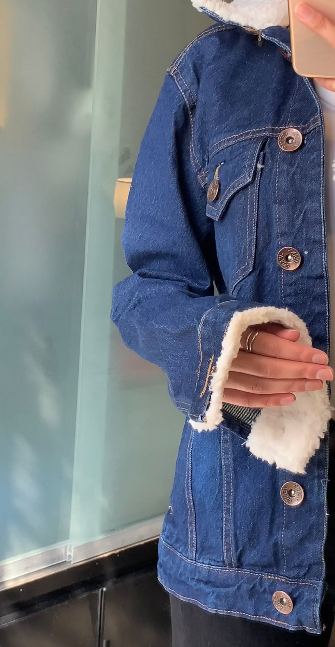 Denim furr jacket