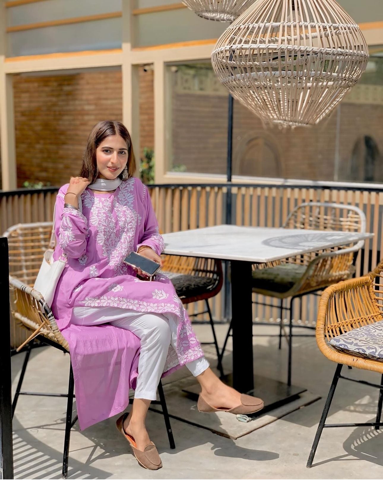 Indian chikna kari Kurta