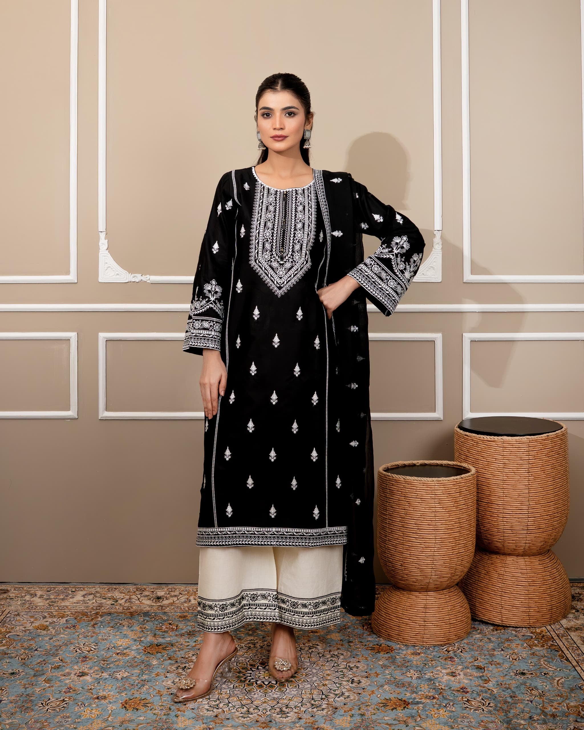 Kastoori embroidered 3 pc