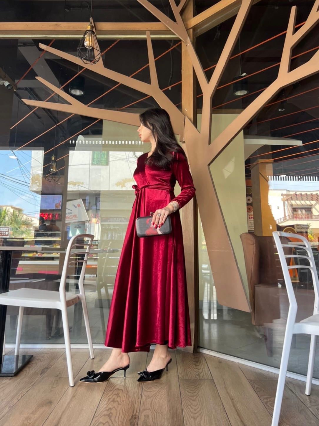 Korean velvet maxi