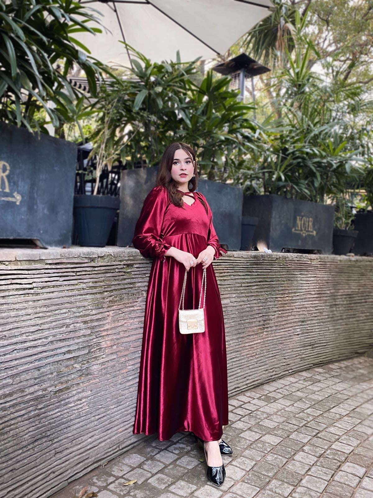 korean velvet maxi