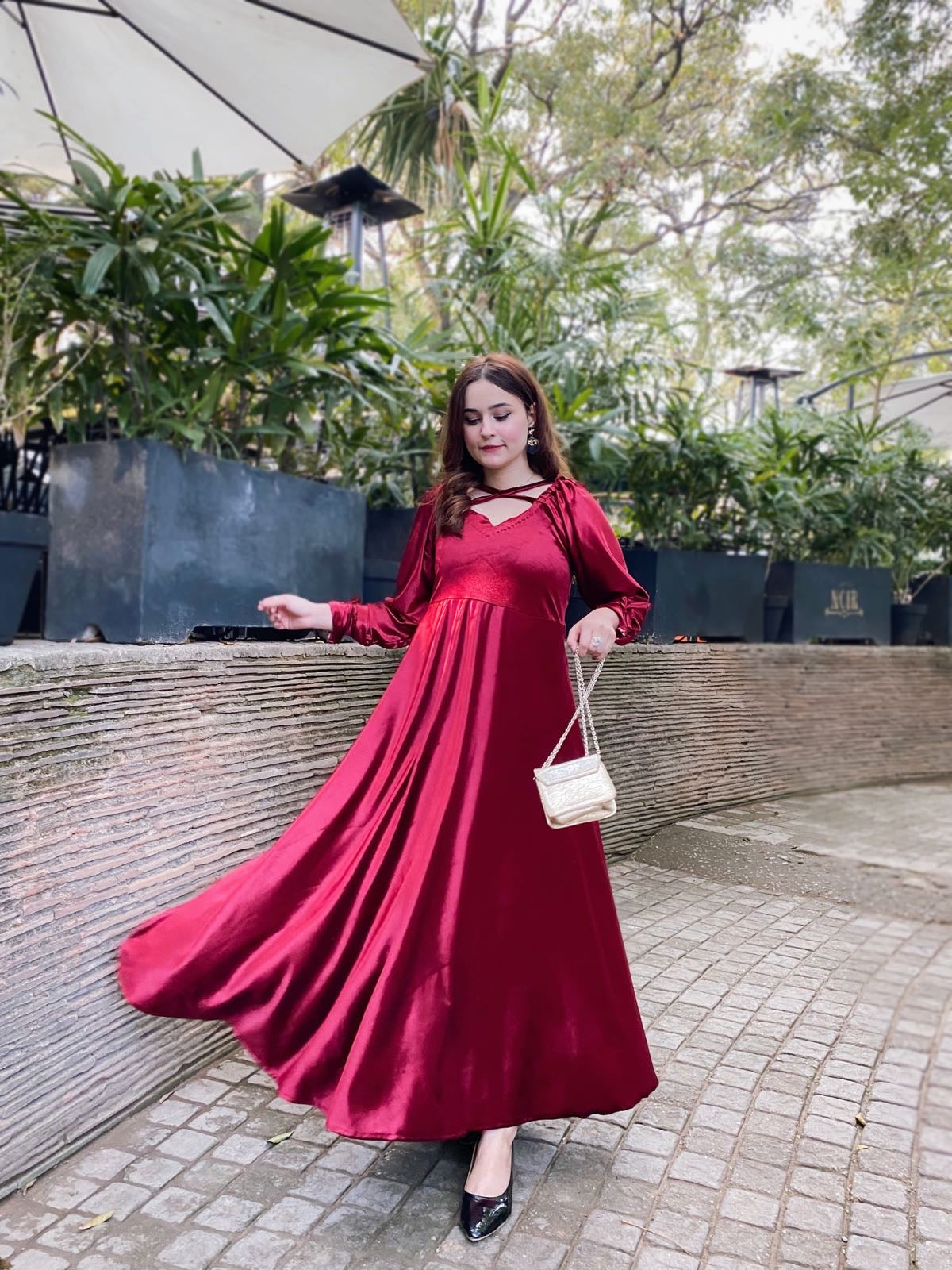 korean velvet maxi